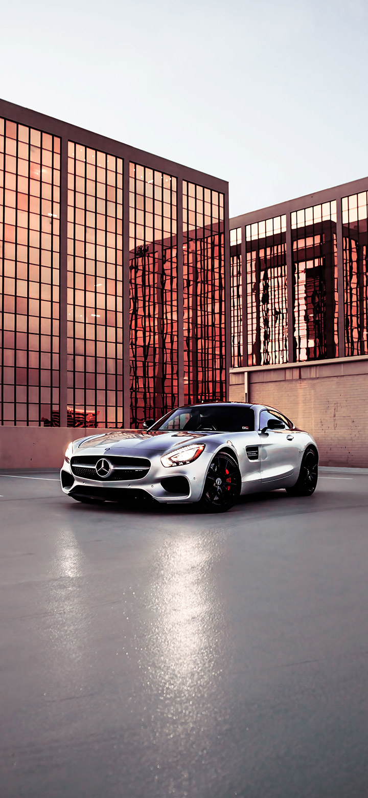 Silver Mercedes Gt Class 4K Phone Wallpaper