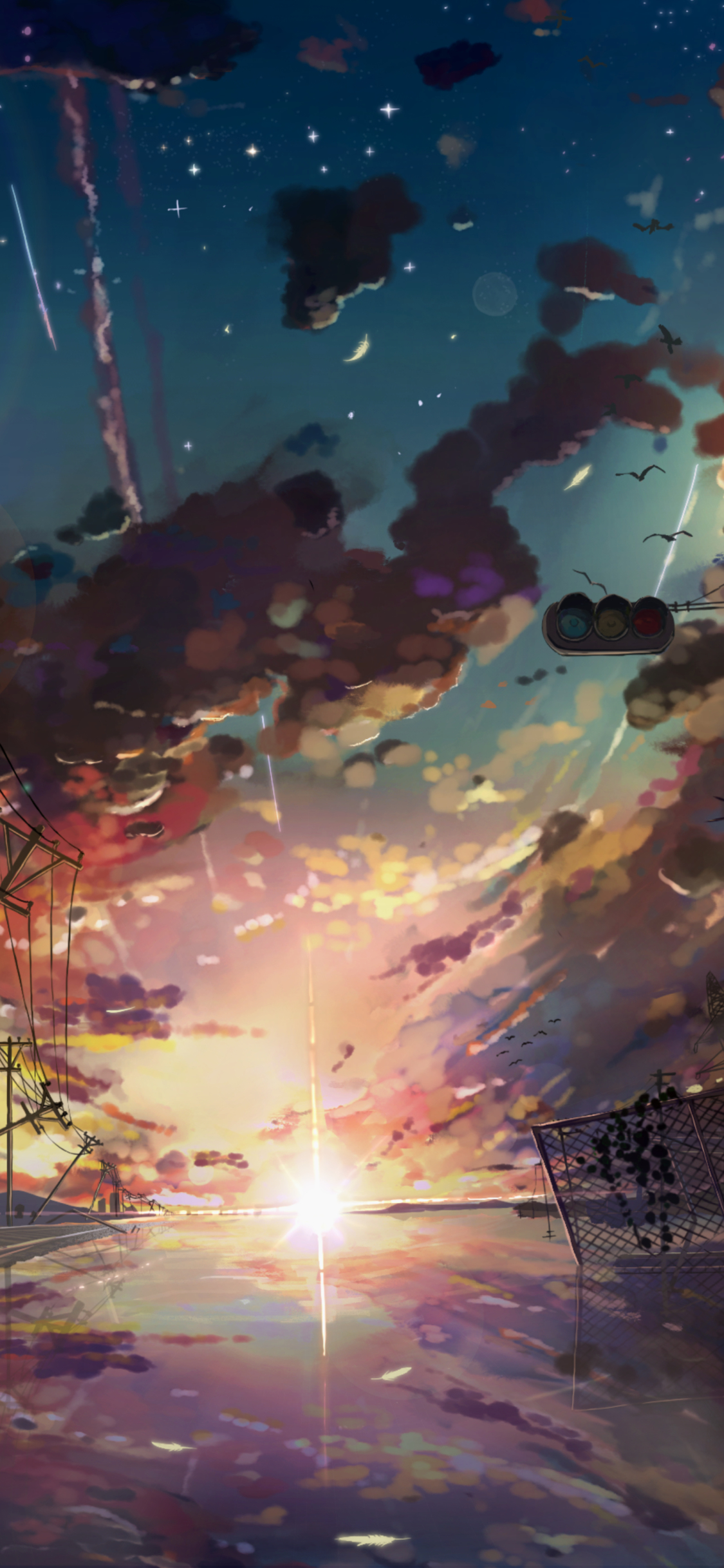 Anime Sunset Phone Wallpaper by 桜犬