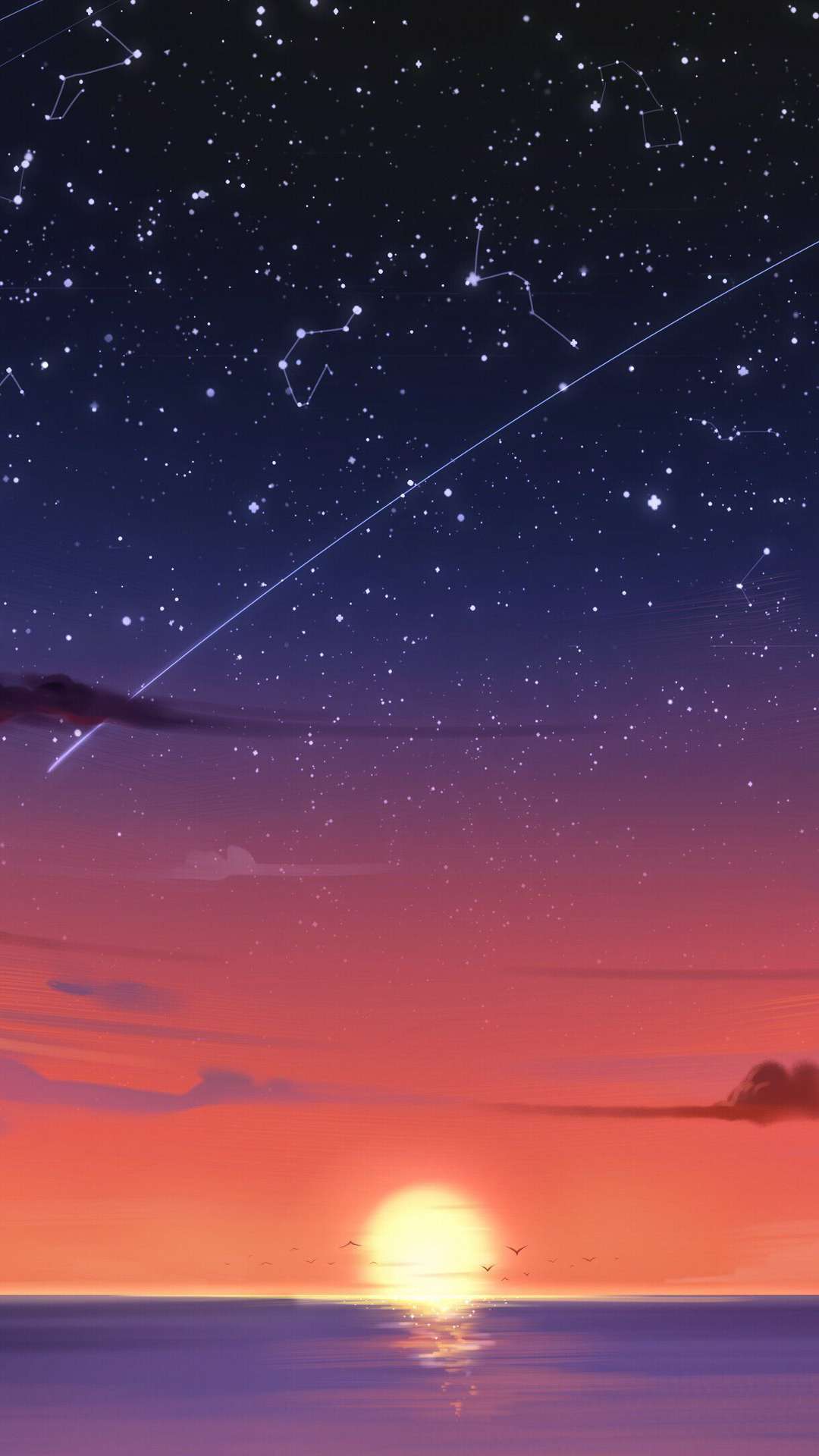 Anime Sunset Wallpaper for iPhone and Android