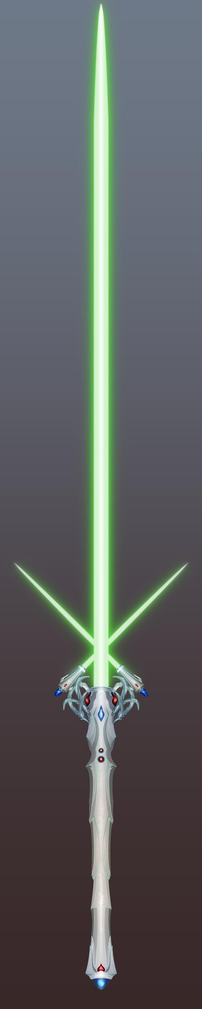 A Proper Crossguard Lightsaber by NecroTechno. Lightsaber design, Lightsaber, Star wars light saber