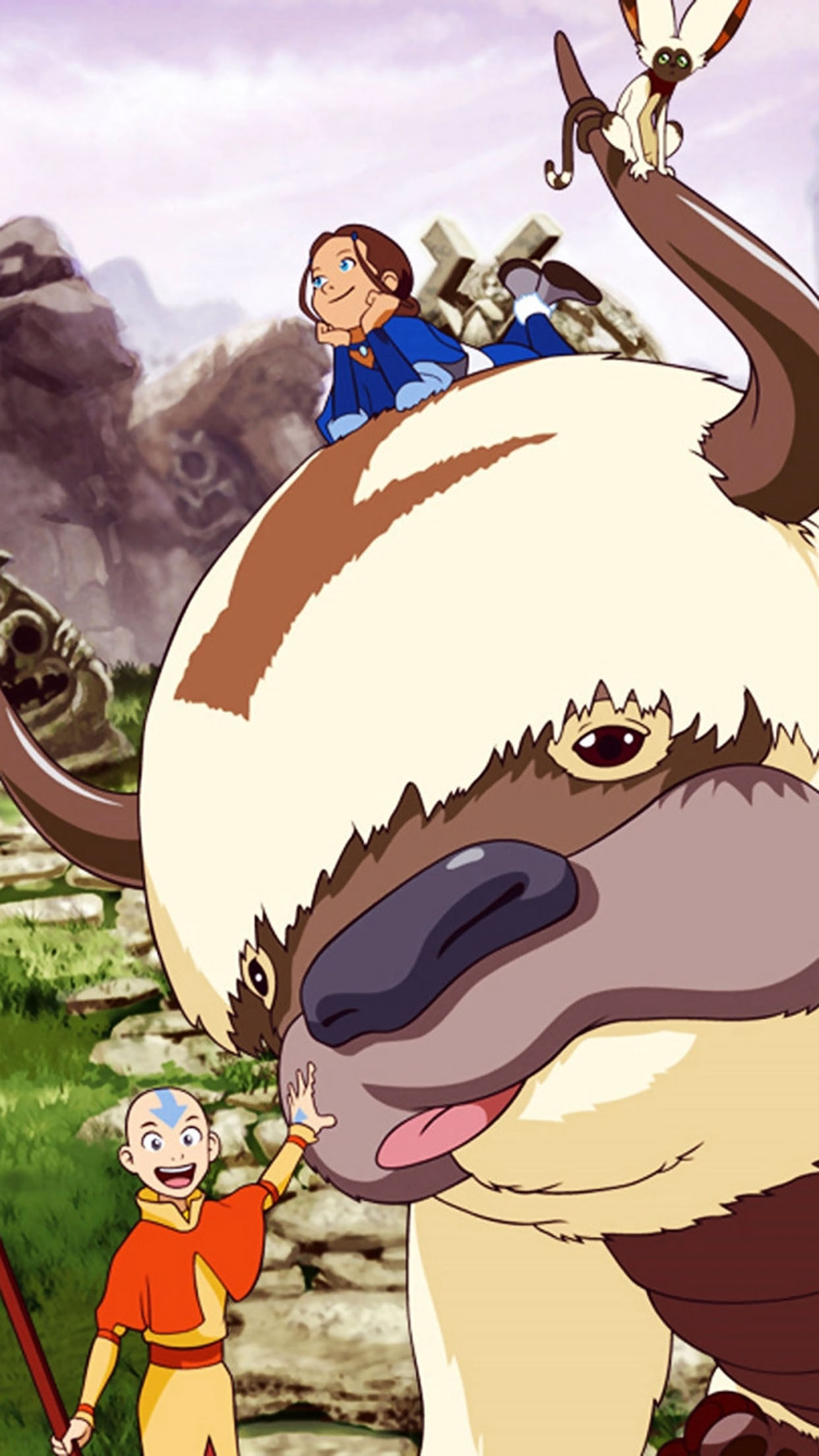 Avatar the last airbender Aang and friends Wallpaper for iPhone 11, Pro Max, X, 8, 7, 6