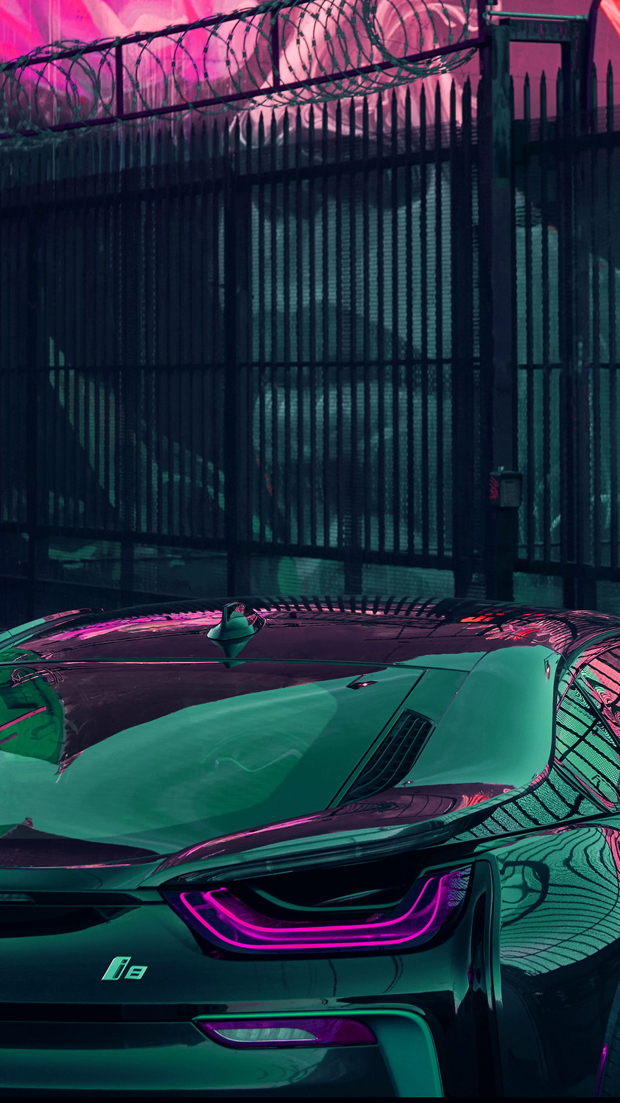 Art Car Bmw Reflection Green Wallpaper