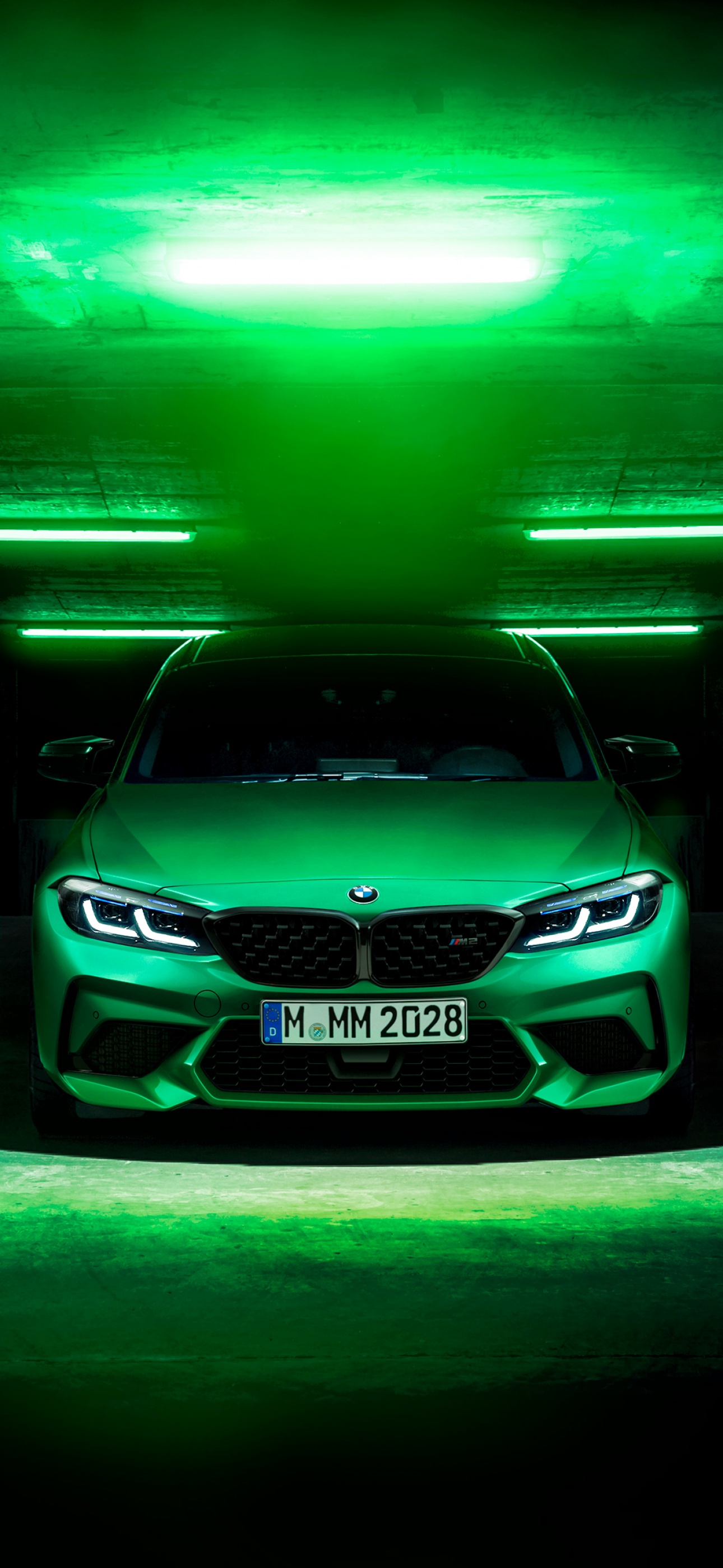 BMW M2 Wallpaper 4K, Green, Dark background