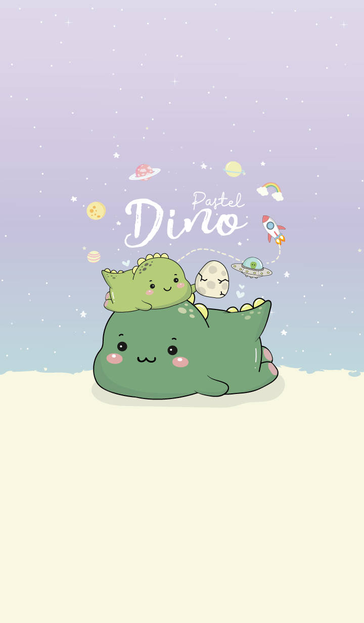 Dino Kawaii iPhone Wallpaper