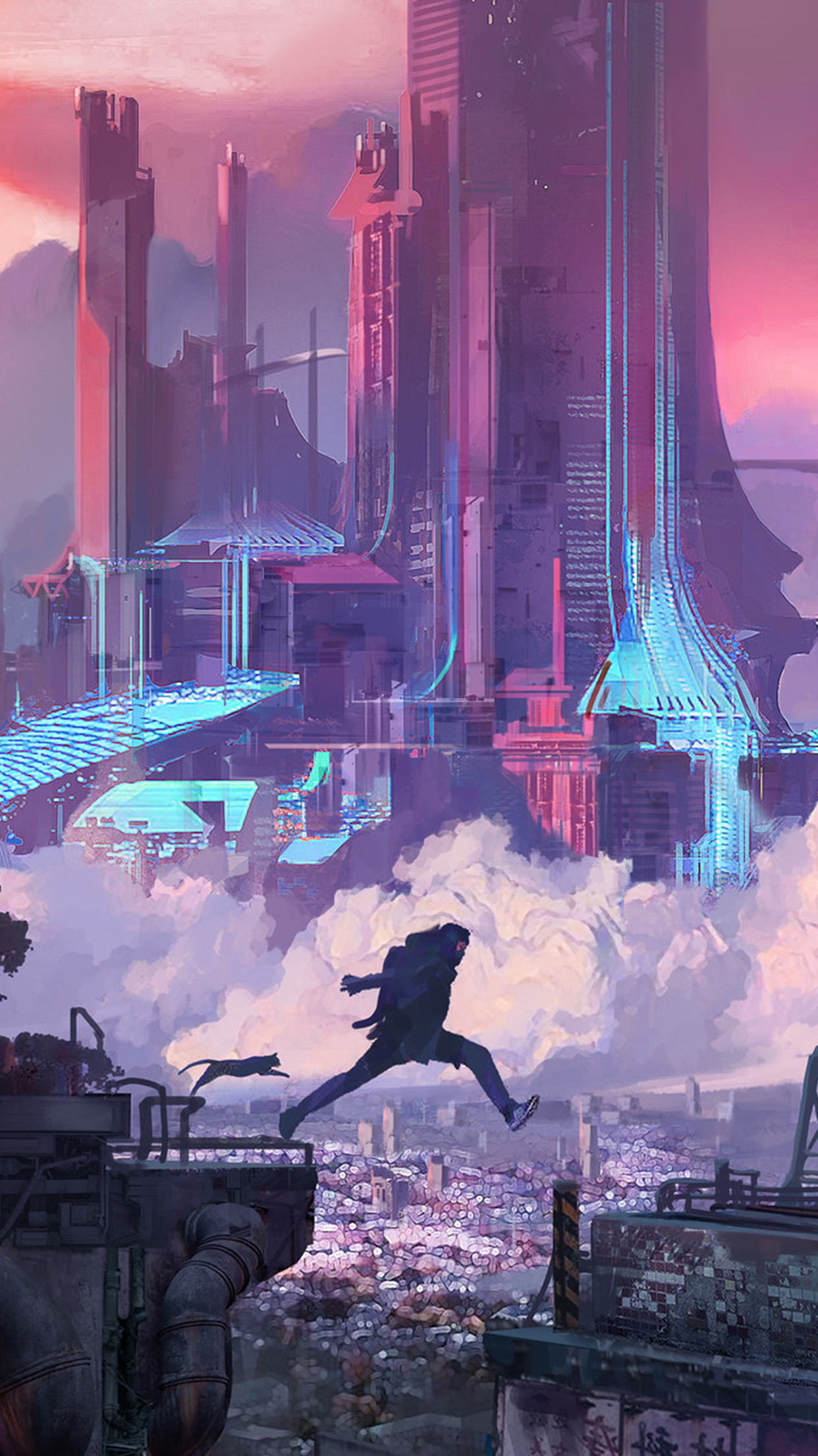 Art Anime Future Run Jump