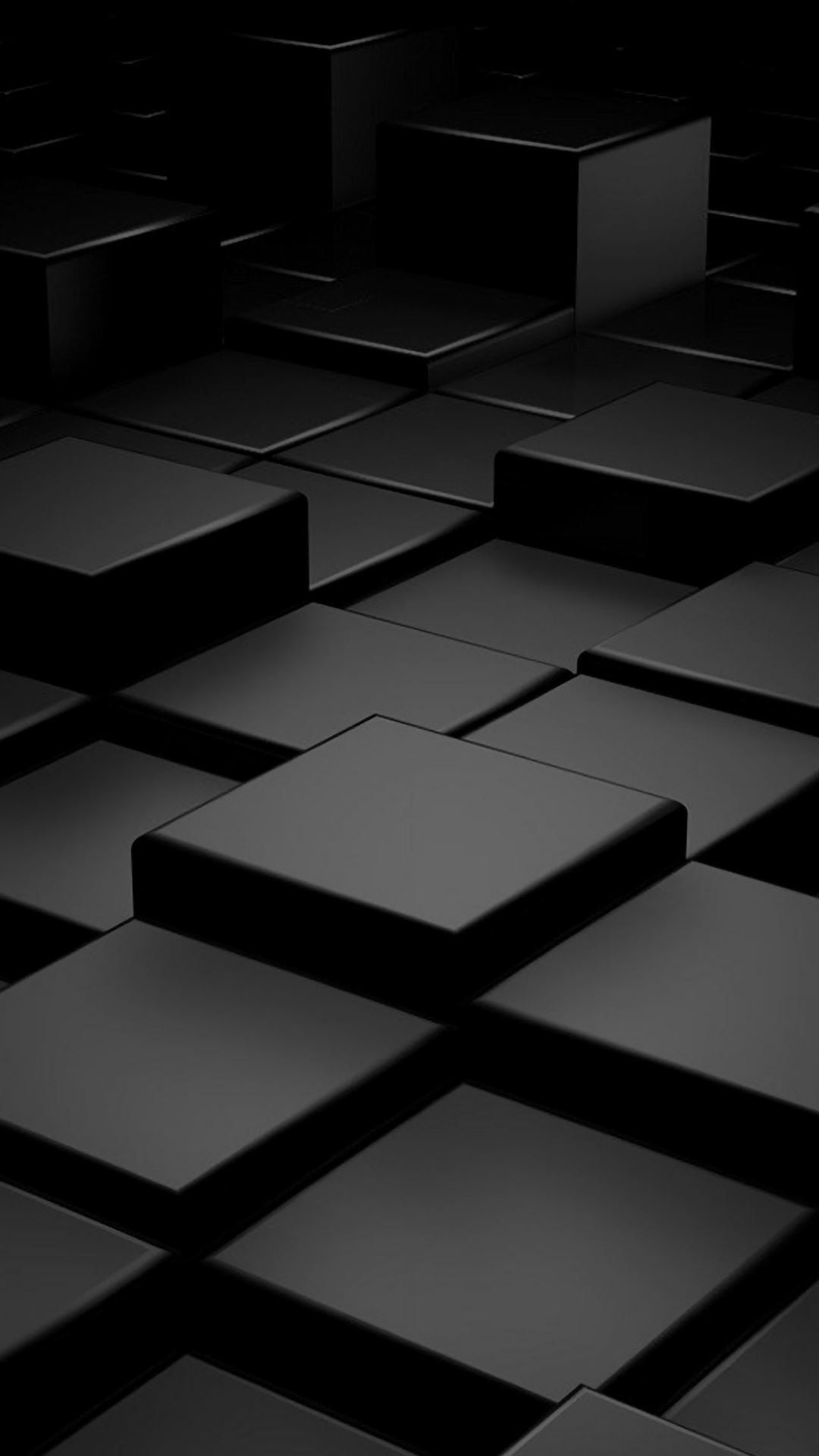 Black 3D Blocks iPhone Wallpaper Free Download