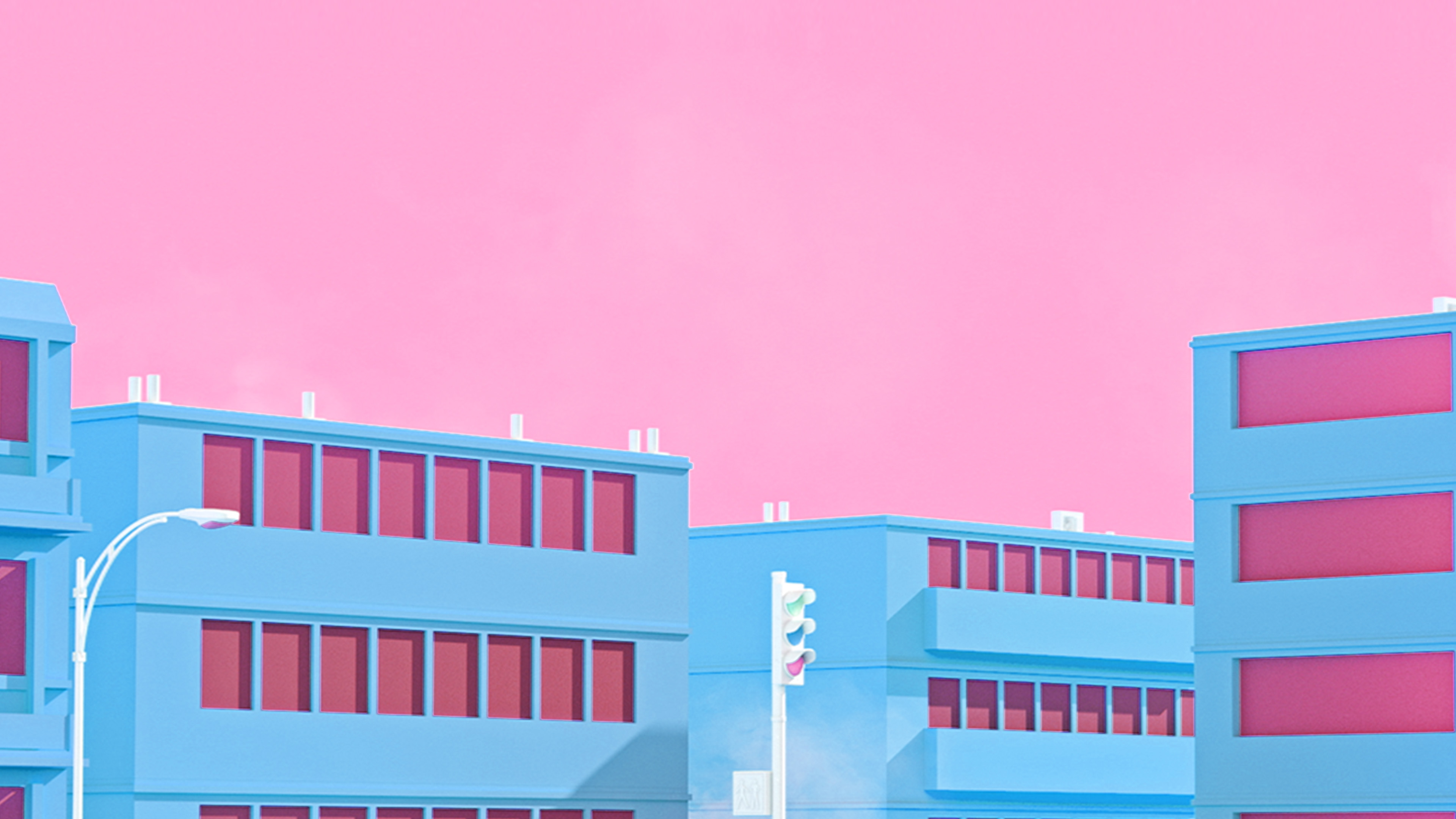 wallpaper for desktop, laptop. school anime illust blue minimal simple art