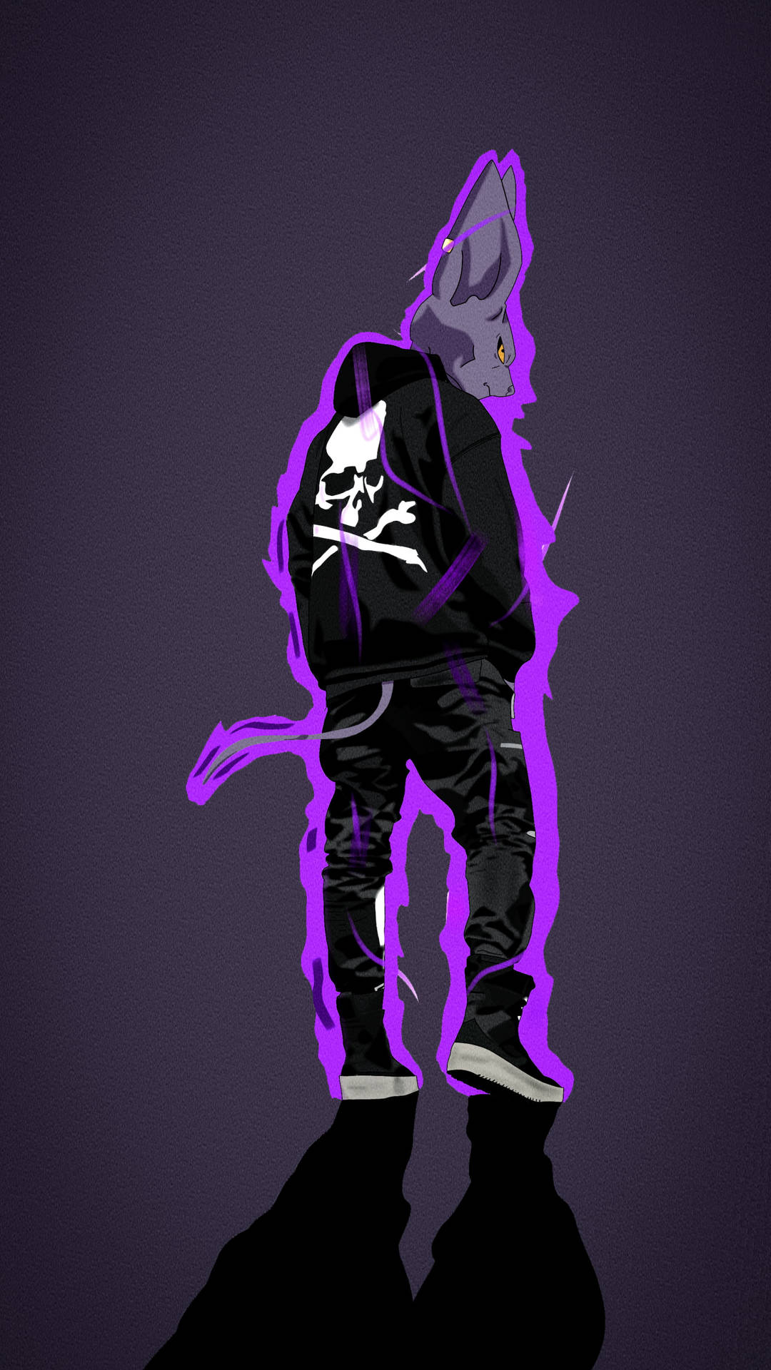 Download Black And Purple Aesthetic Beerus Wallpaper