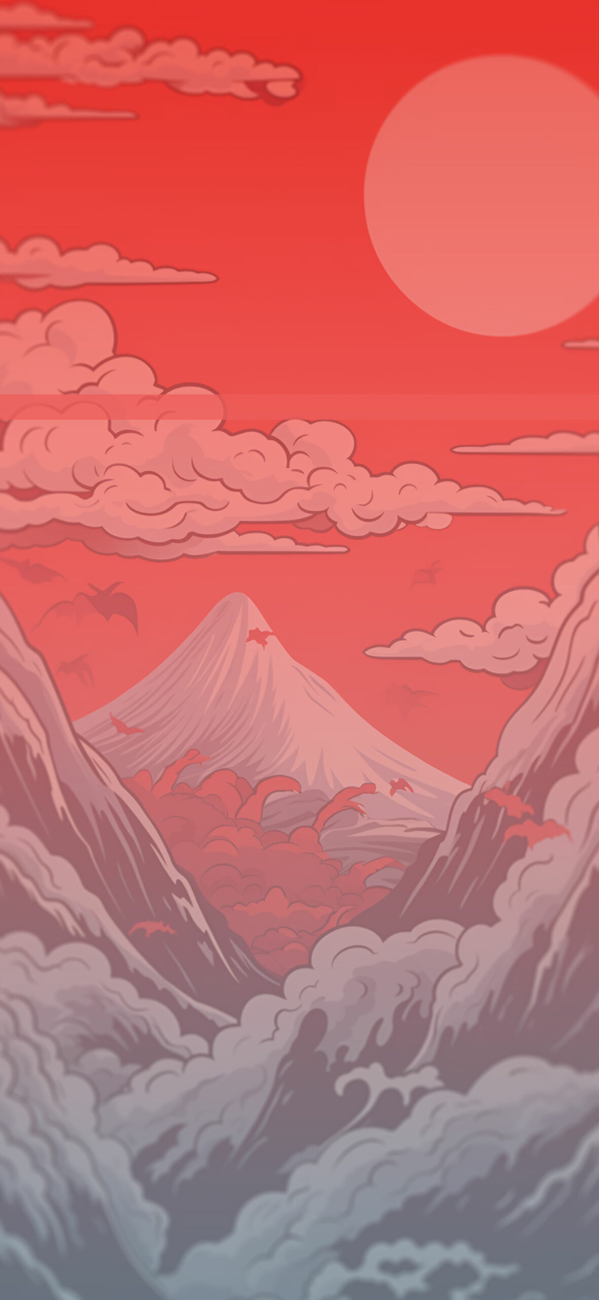 Mountains & Clouds Japanese Aesthetic Wallpaper for iPhone 4k