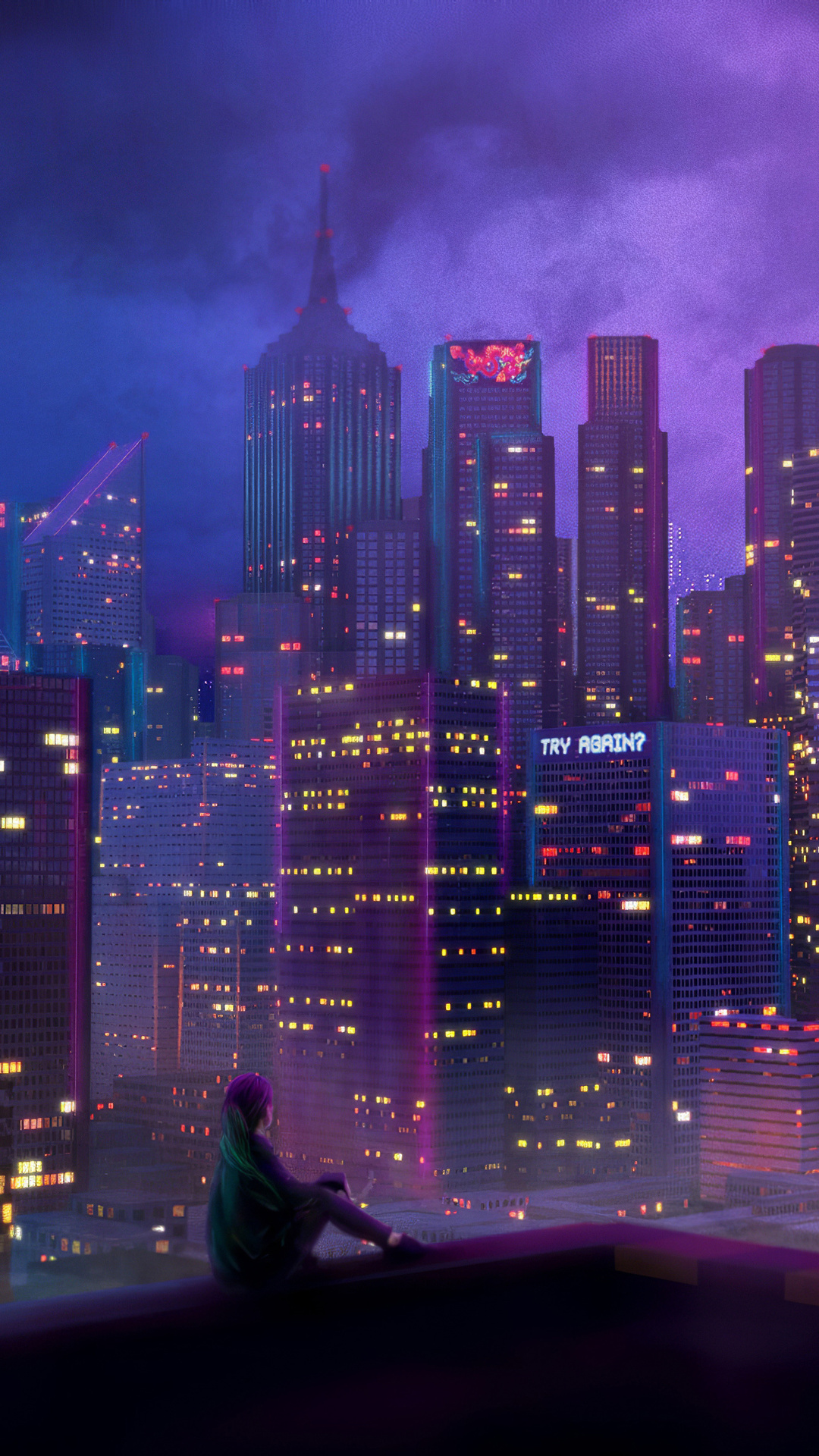 Anime City Girl 4k iPhone 7, 6s, 6 Plus, Pixel xl , One Plus 3, 3t, 5 HD 4k Wallpaper, Image, Background, Photo and Picture
