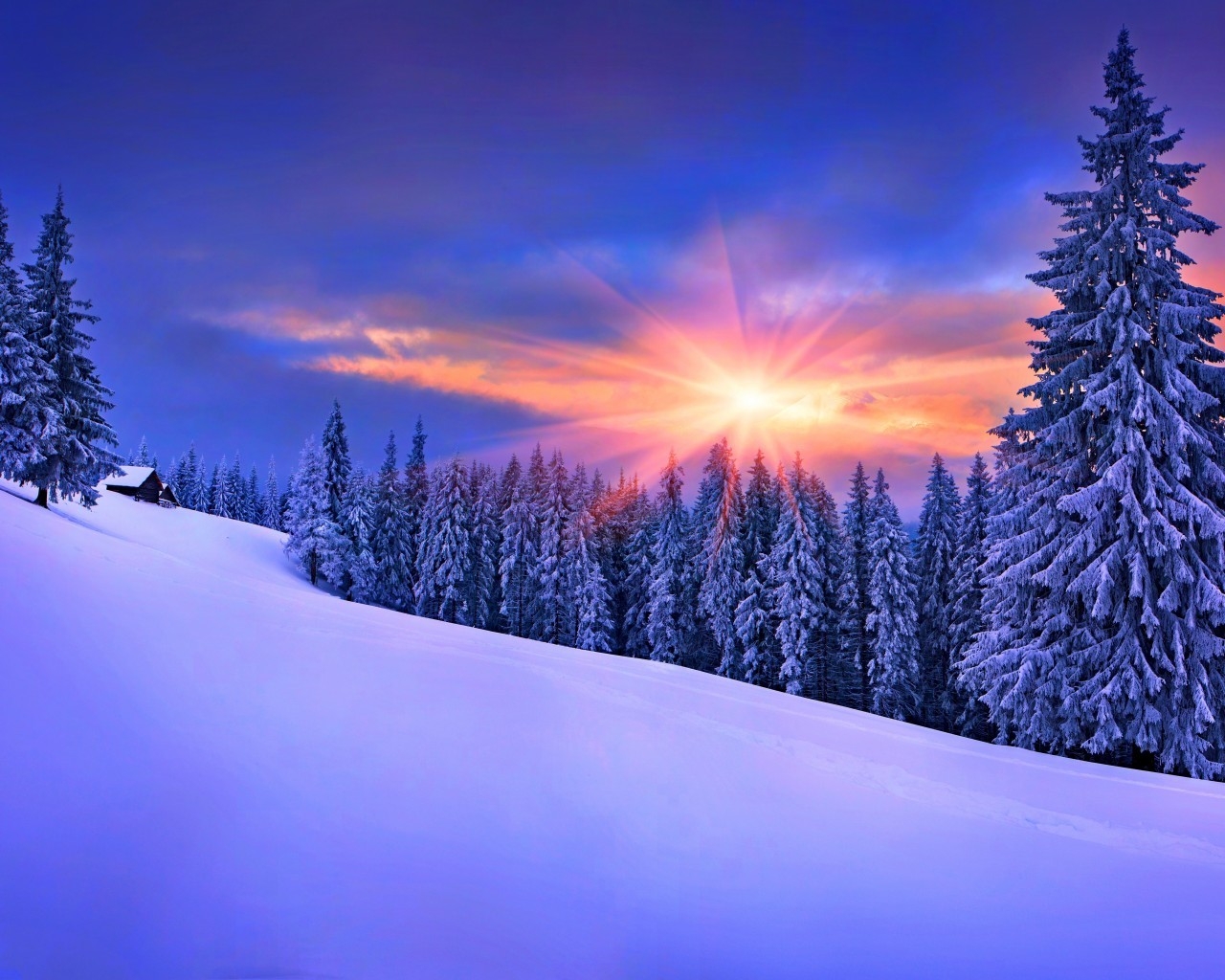 Late Winter Sunset 1280 x 1024 Wallpaper