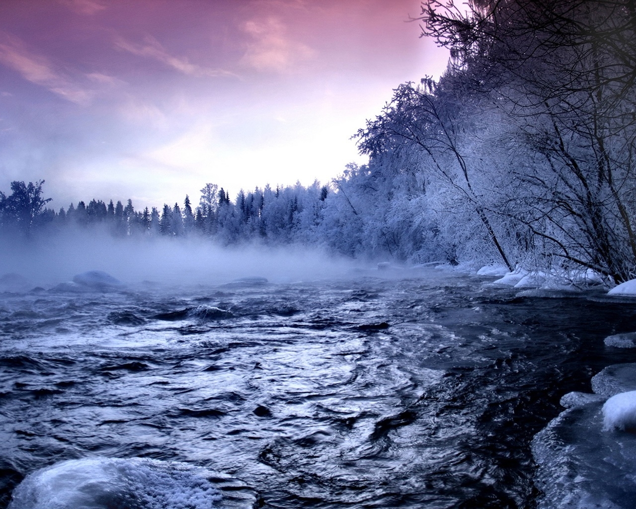 Beautiful Winter landscape 1280 x 1024 Wallpaper