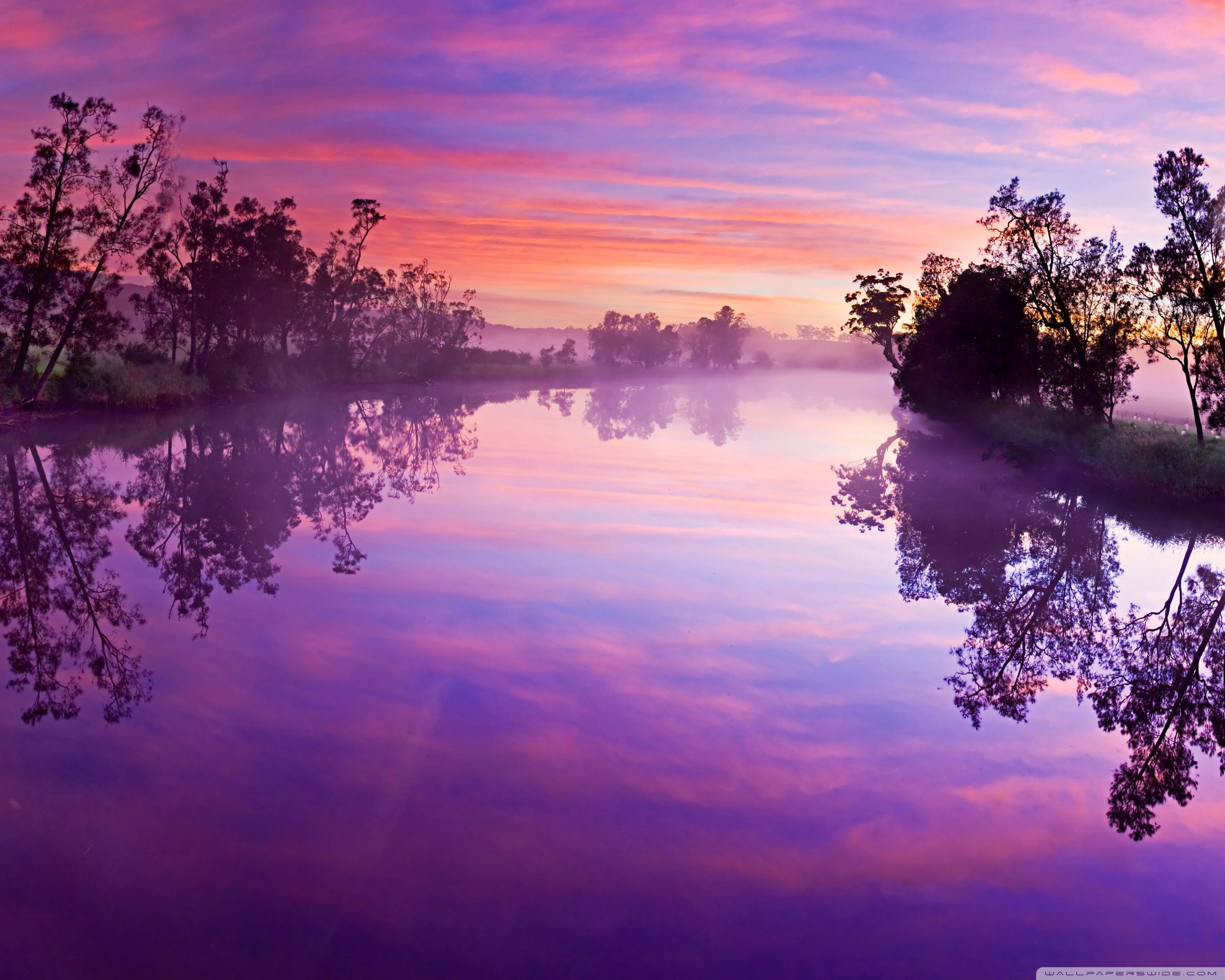 Purple River Reflection Ultra HD Desktop Background Wallpaper for: Widescreen & UltraWide Desktop & Laptop, Multi Display, Dual Monitor, Tablet