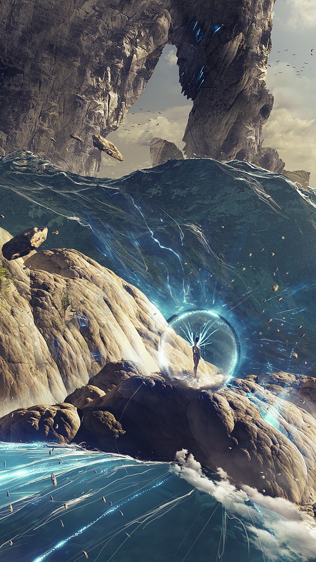 Wallpaper Golden Age, 4k, HD wallpaper, titans, waterfall, river, magic, wind, OS