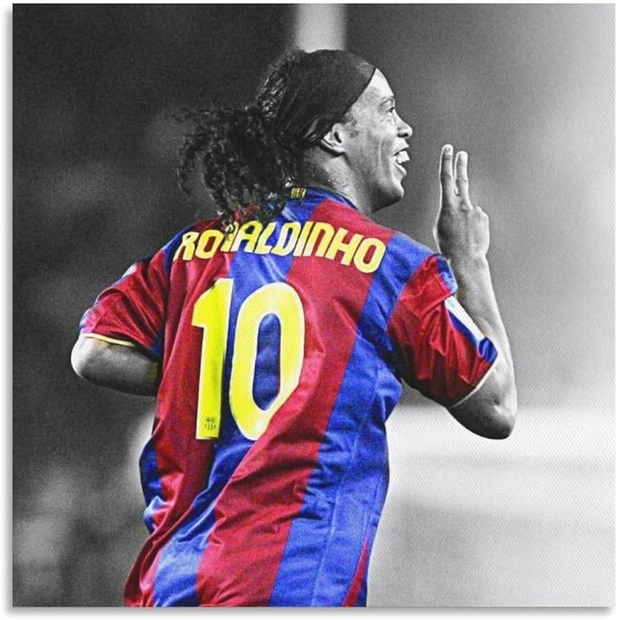 POCHY Selective Coloring Ronaldinho People Wallpaper Canvas Poster Wall Art Bedroom Decor Office Room Kitchen Decor Gift Unframe:12x12inch(30x30cm): Posters & Prints