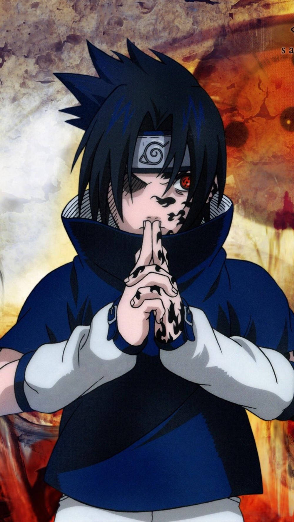 Download Uchiha Sasuke Naruto iPhone Cursed Seal Wallpaper