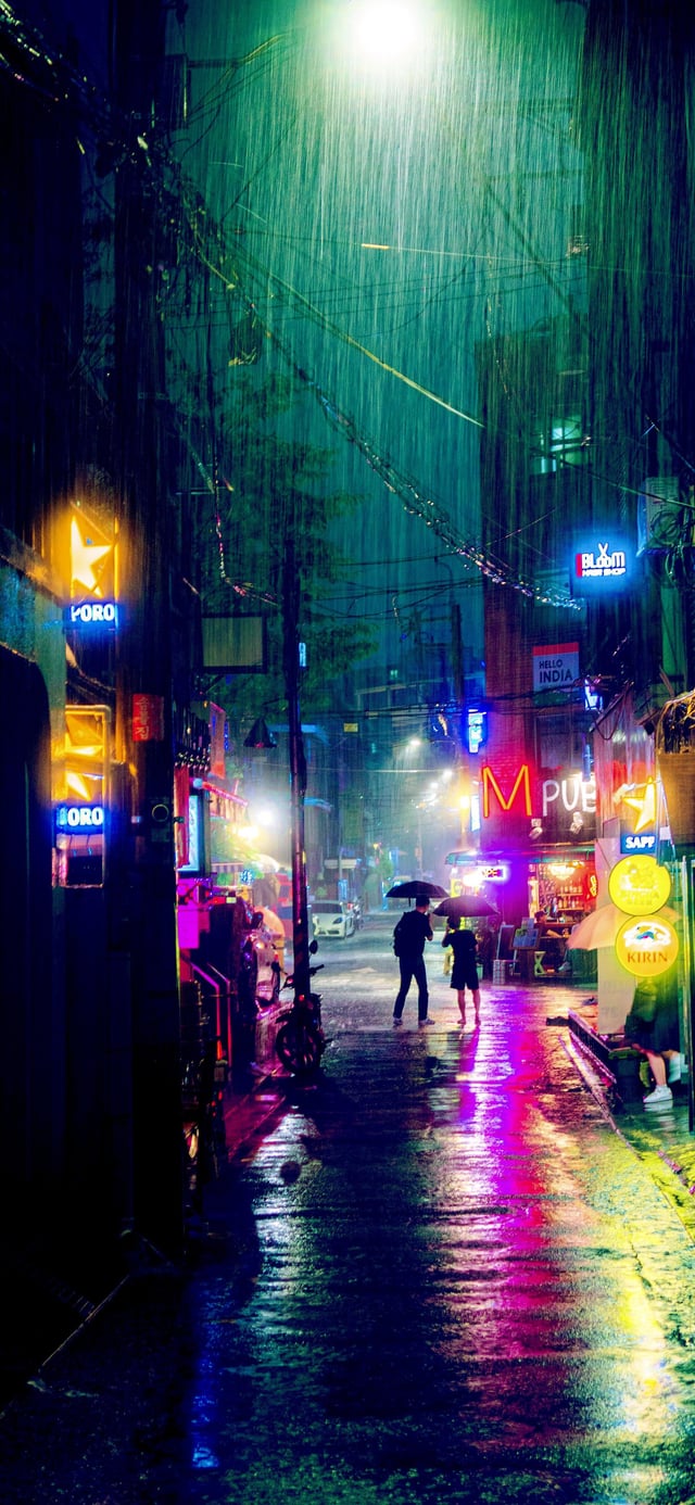Rainy city street