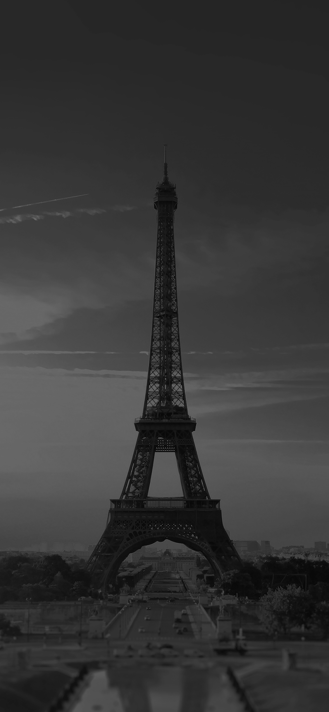 iPhoneXpapers of love paris eiffel tower france black and white
