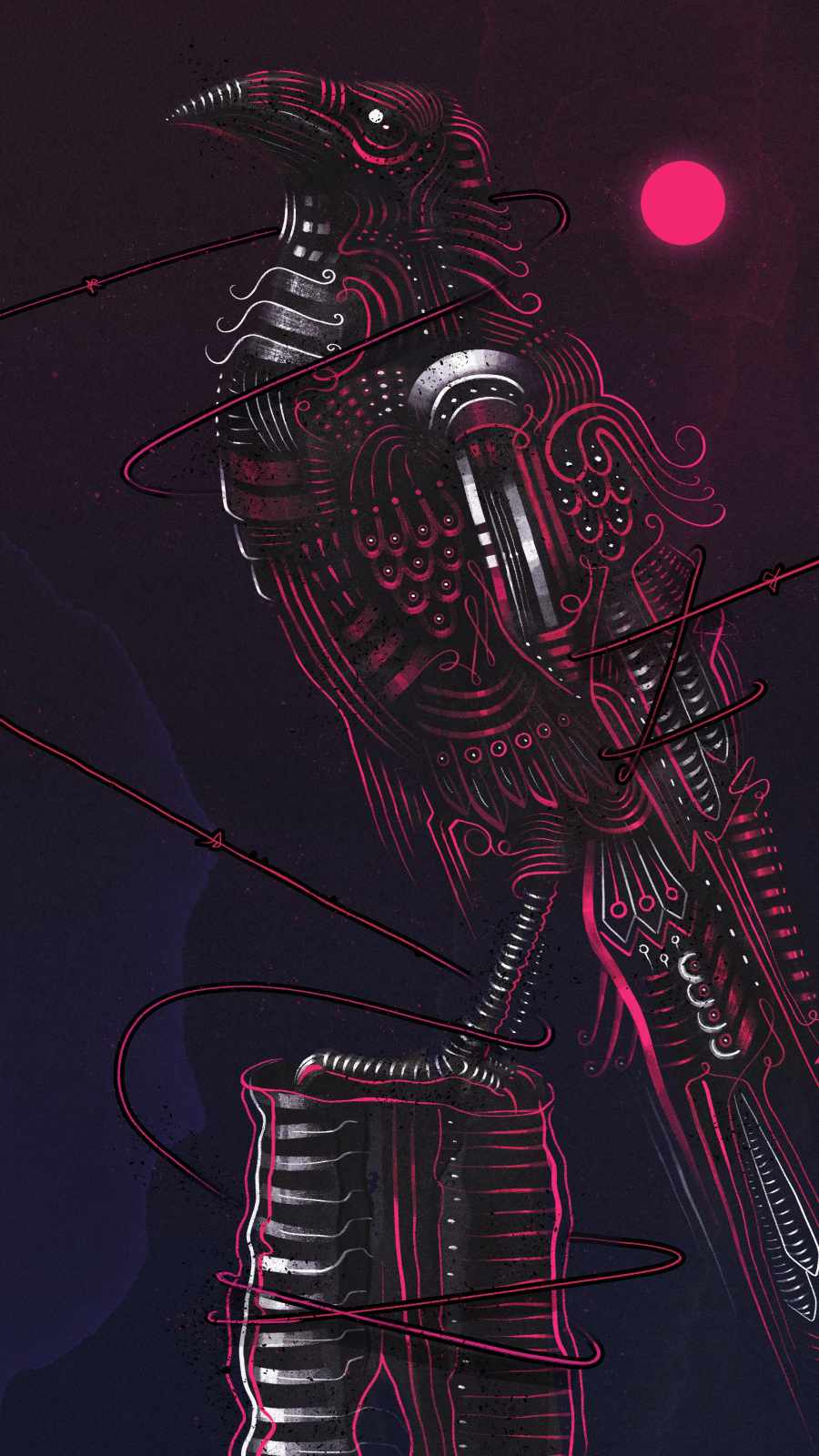 Raven Art iPhone Wallpaper