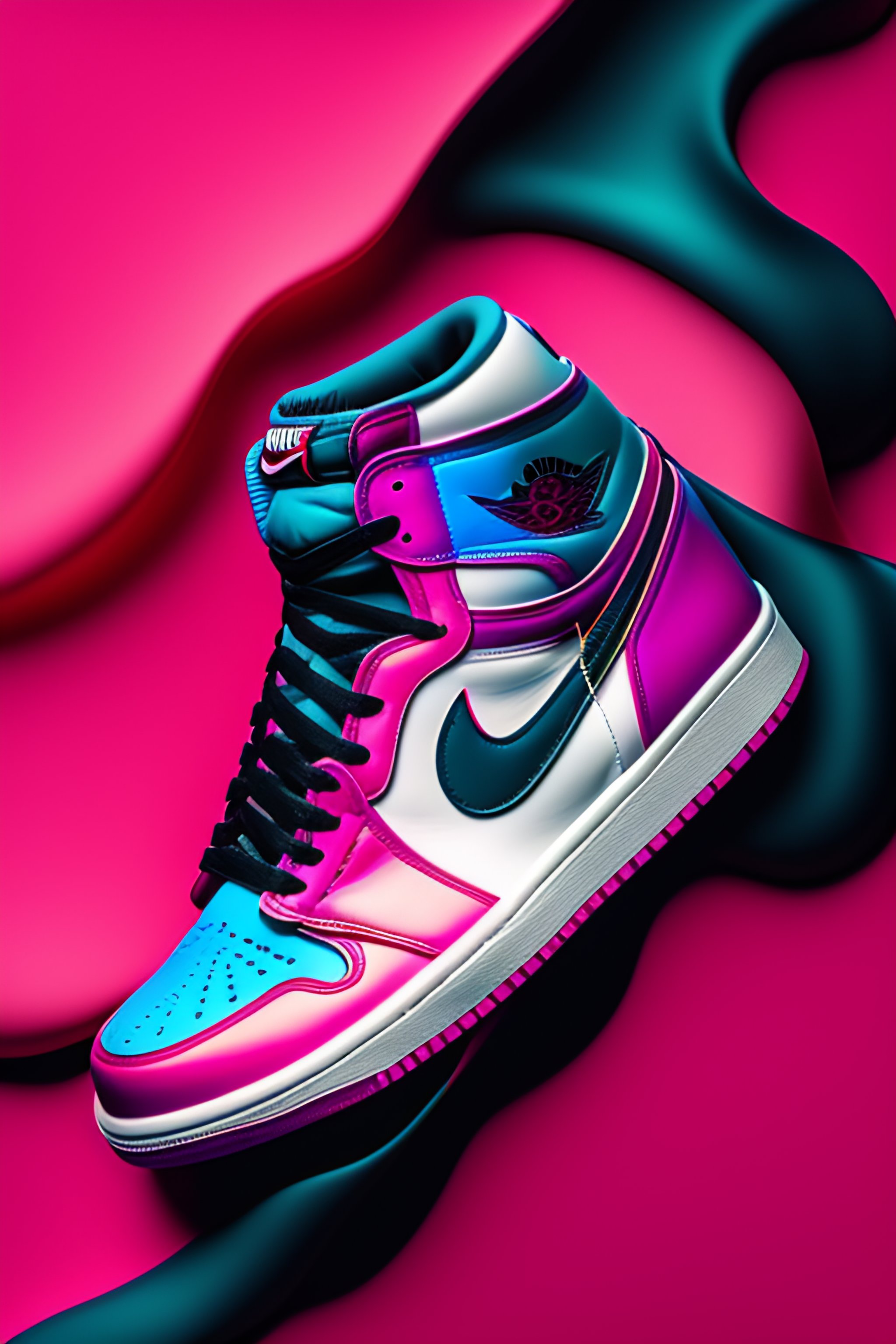 Nike jordan 1 chicago colorway, pink cloud background