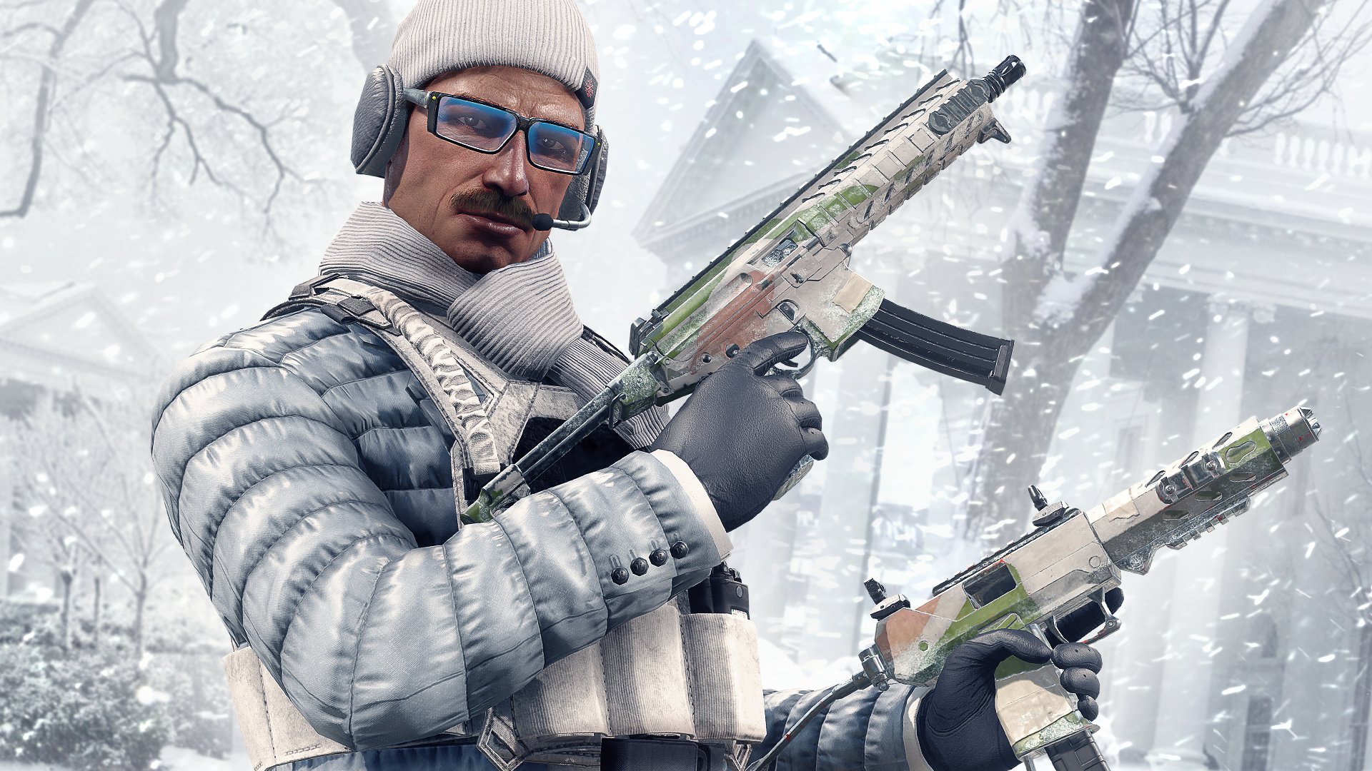 Rainbow Six Siege Warden for snowy days with the Wintry Bundle! Contains the Winter Jacket uniform, the Chilly Forecast headgear and the Crystallite weapon skin for the MPX and