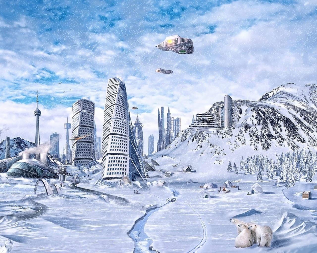 Beautiful 3D Winter Fantasy 1280 x 1024 Wallpaper