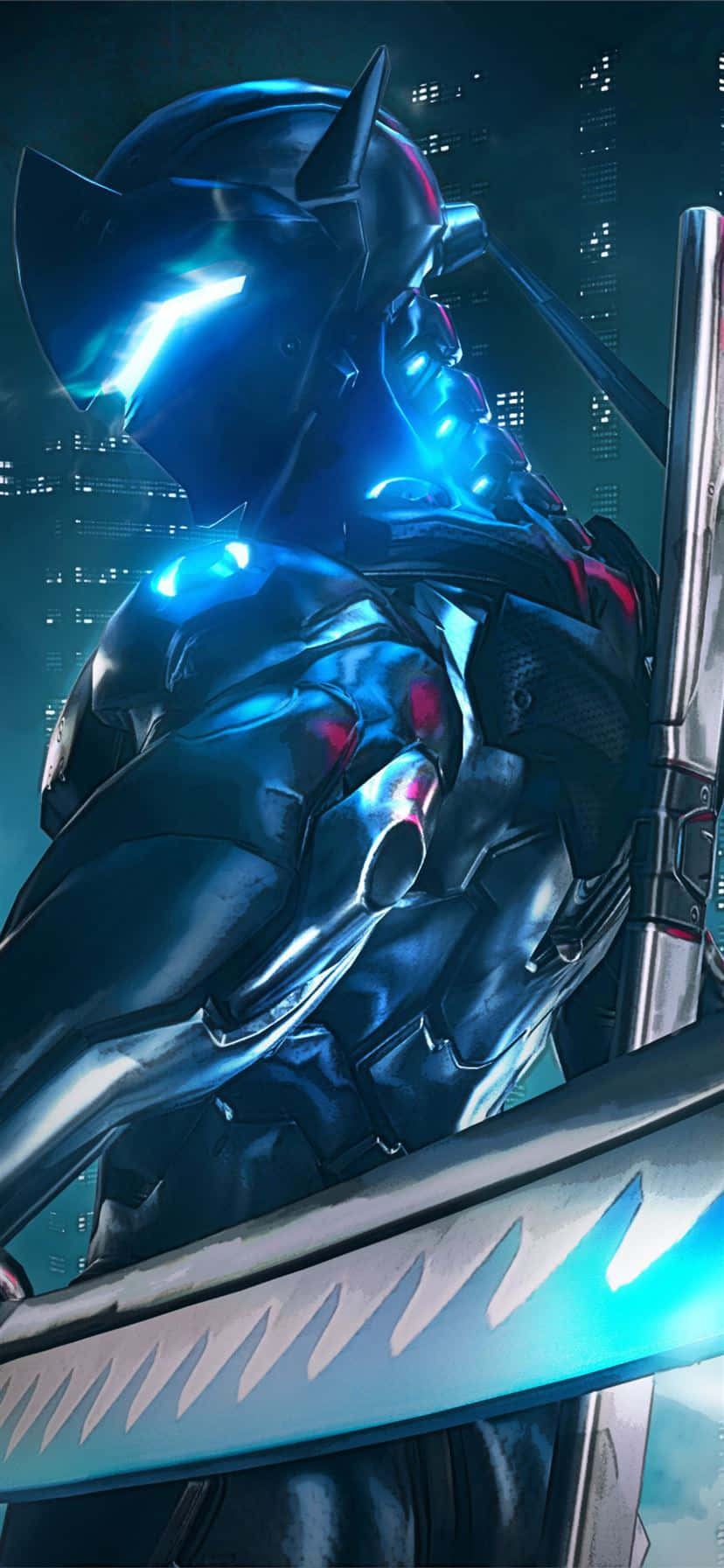 Download iPhone Xs Max Overwatch Background Genji Dark Fiber Skin