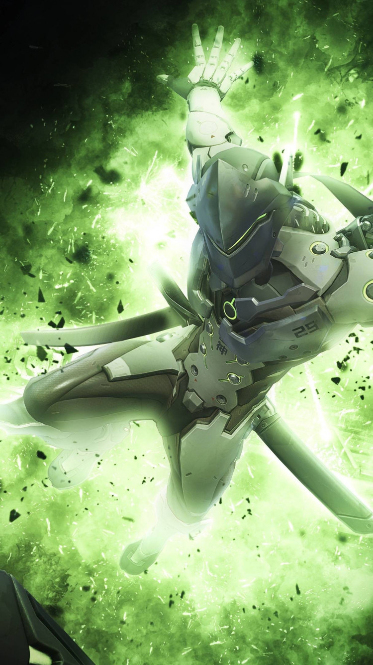 Download wallpaper: Genji from Overwatch 750x1334