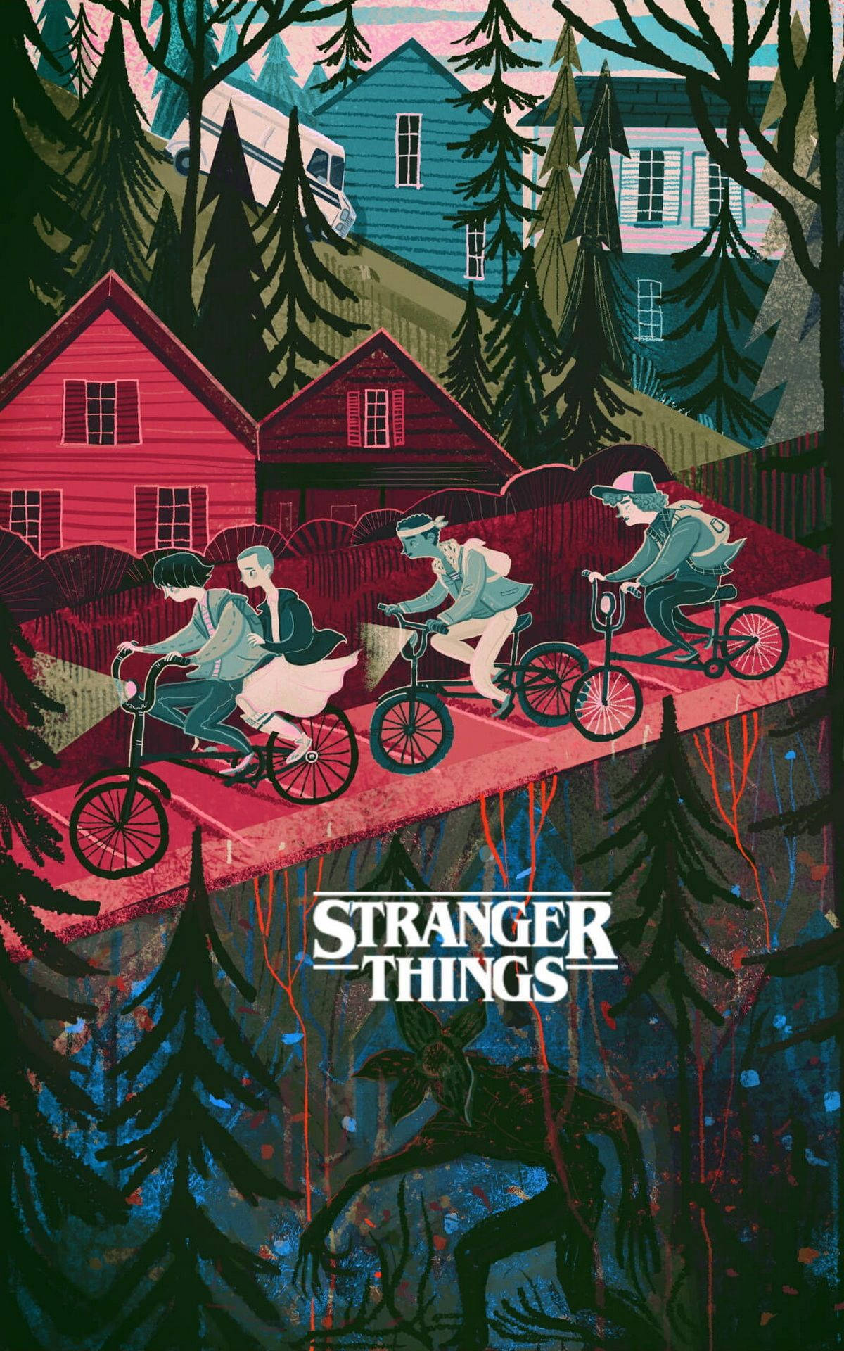 Download Stranger Things Vintage Art IPhone Wallpaper
