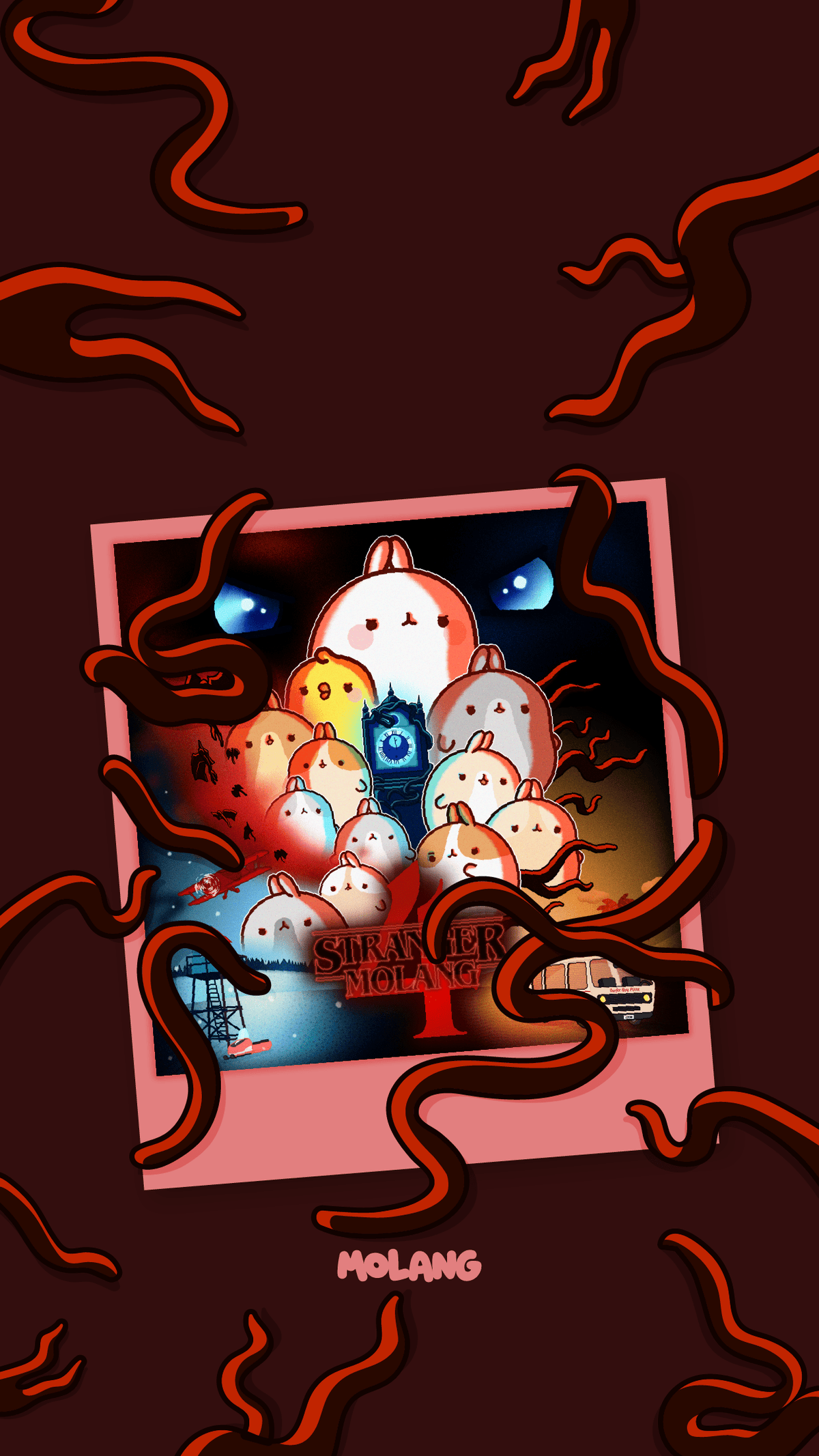 Molang Parody Wallpaper: Stranger Things Wallpaper of Molang