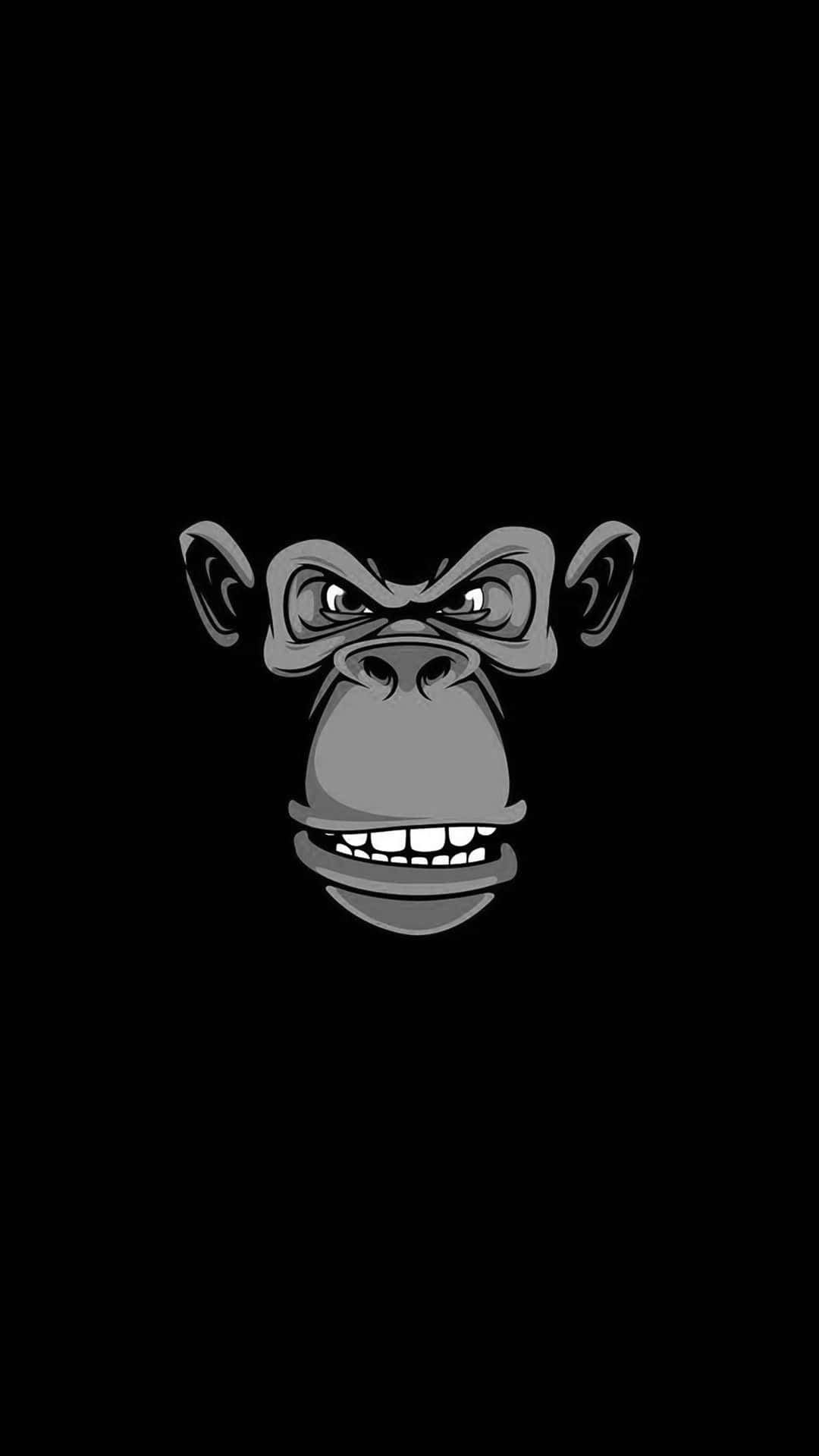 Download A Black Background With A Gorilla Face On It Wallpaper
