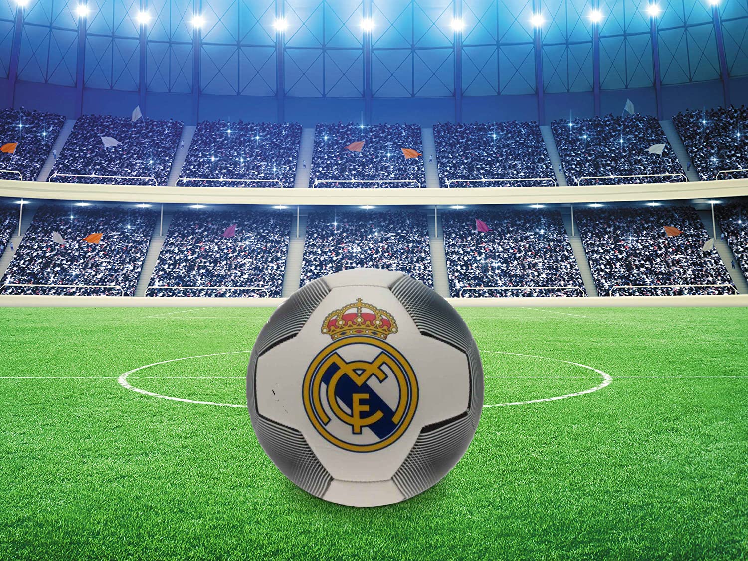 Big Ball Real Madrid CF Shield White, Amazon.co.uk: Sports & Outdoors