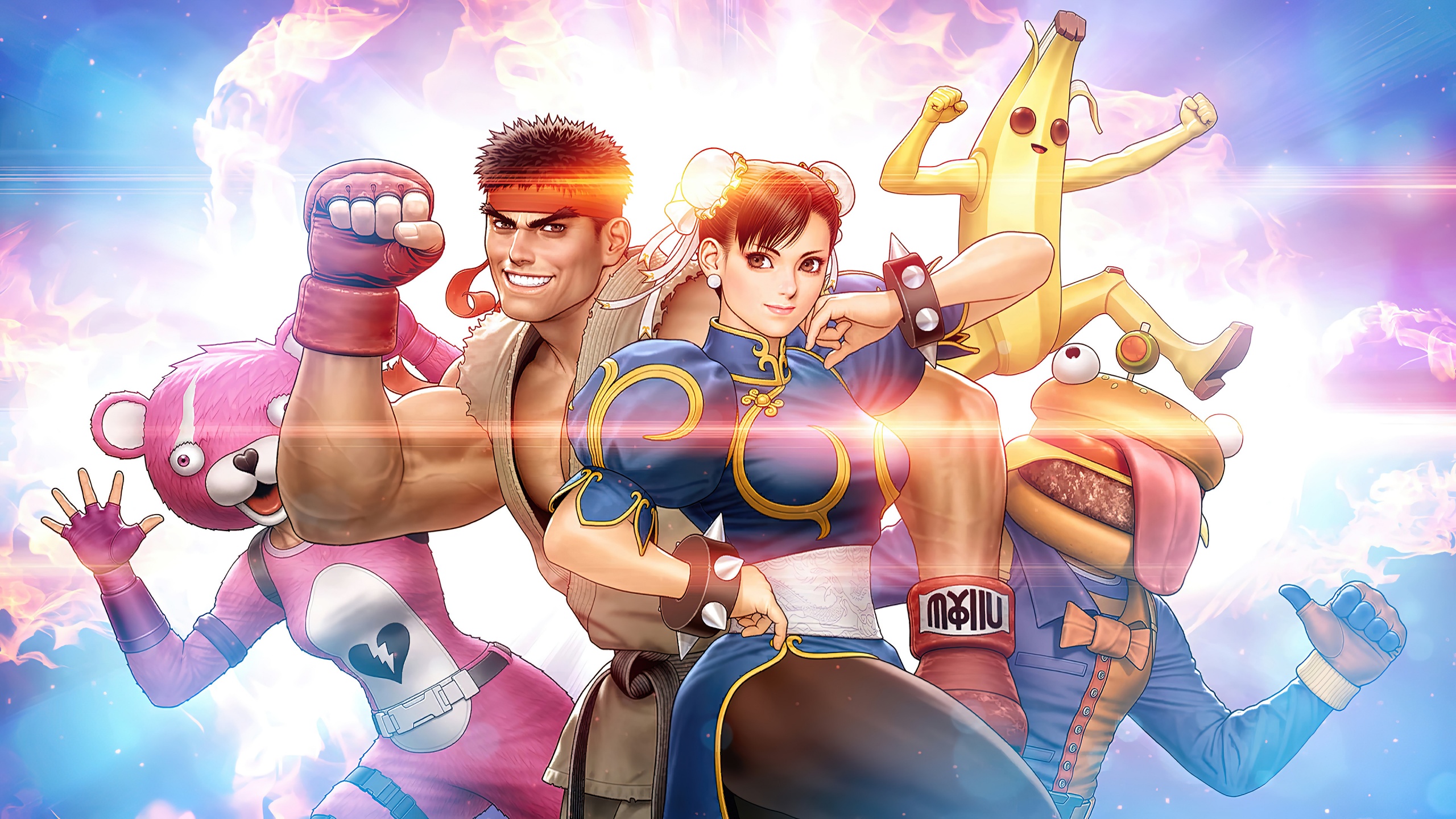 Fortnite Wallpaper 4K, Ryu, Chun Li, Street Fighter