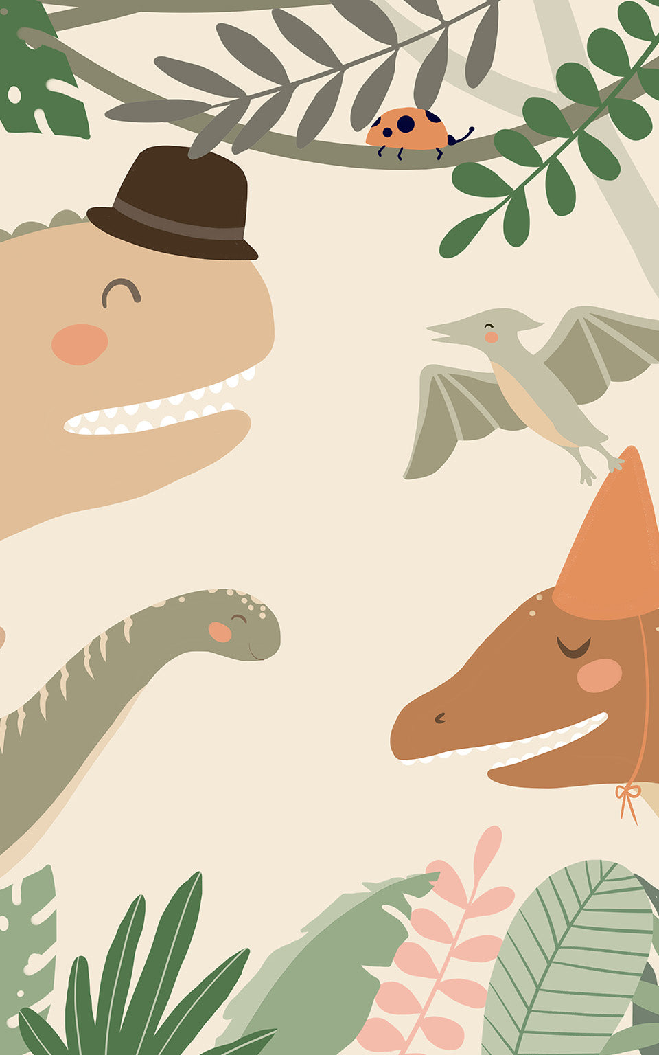 Cartoon Dinosaur Wallpaper Ideas for An Adorable Kid's Room