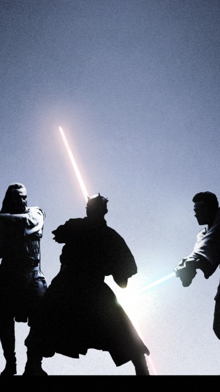 Qui gon jinn, obi wan, and darth maul battle iPhone 6