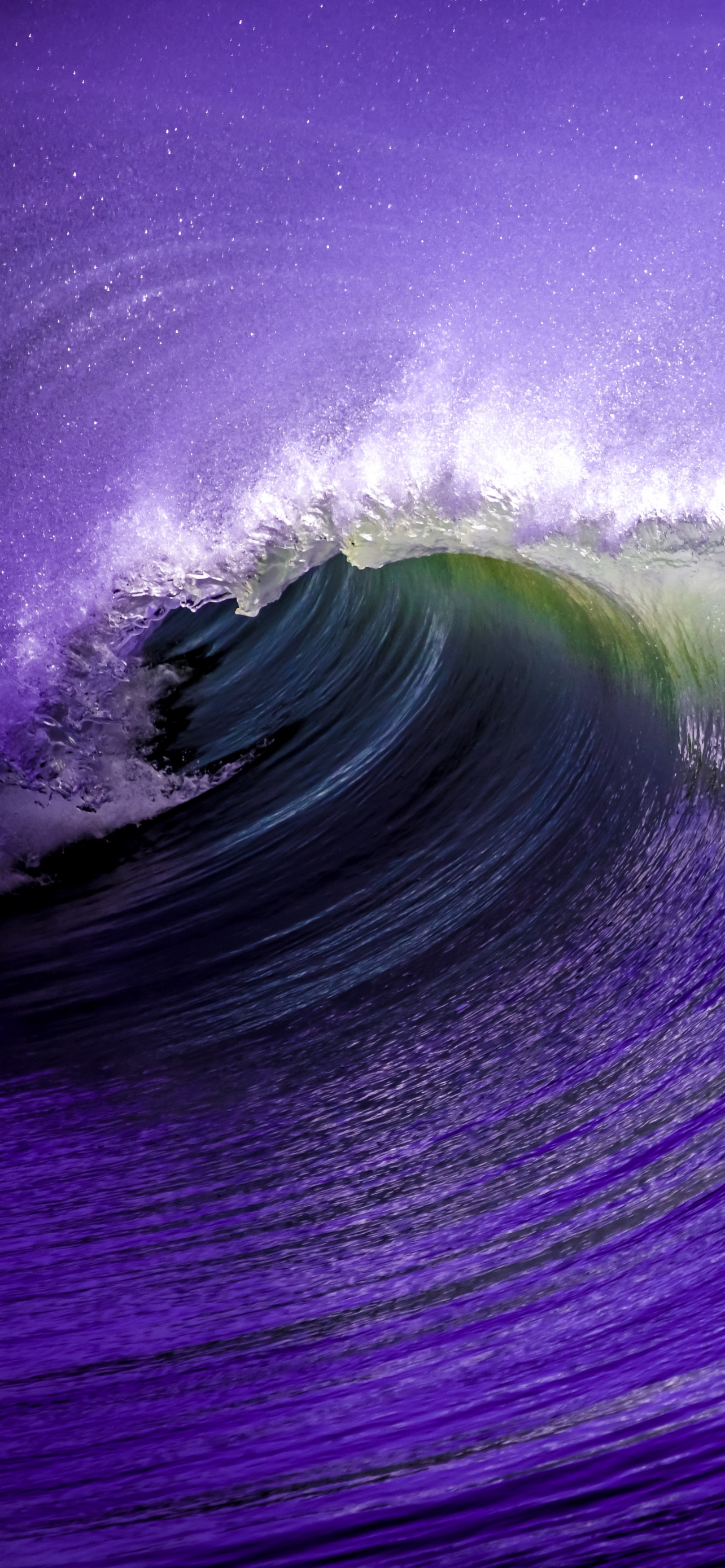 Ocean Waves Wallpaper 4K, Purple, Photo Manipulation