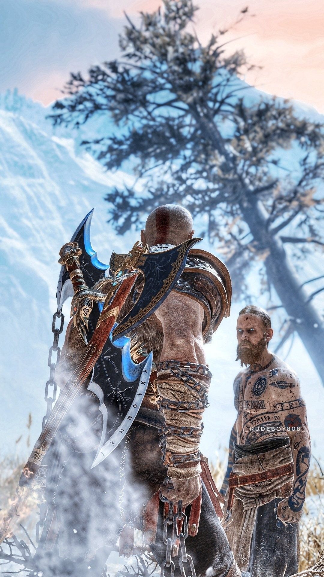 Kratos God of War Ragnarok 4K Phone iPhone Wallpaper #8181a