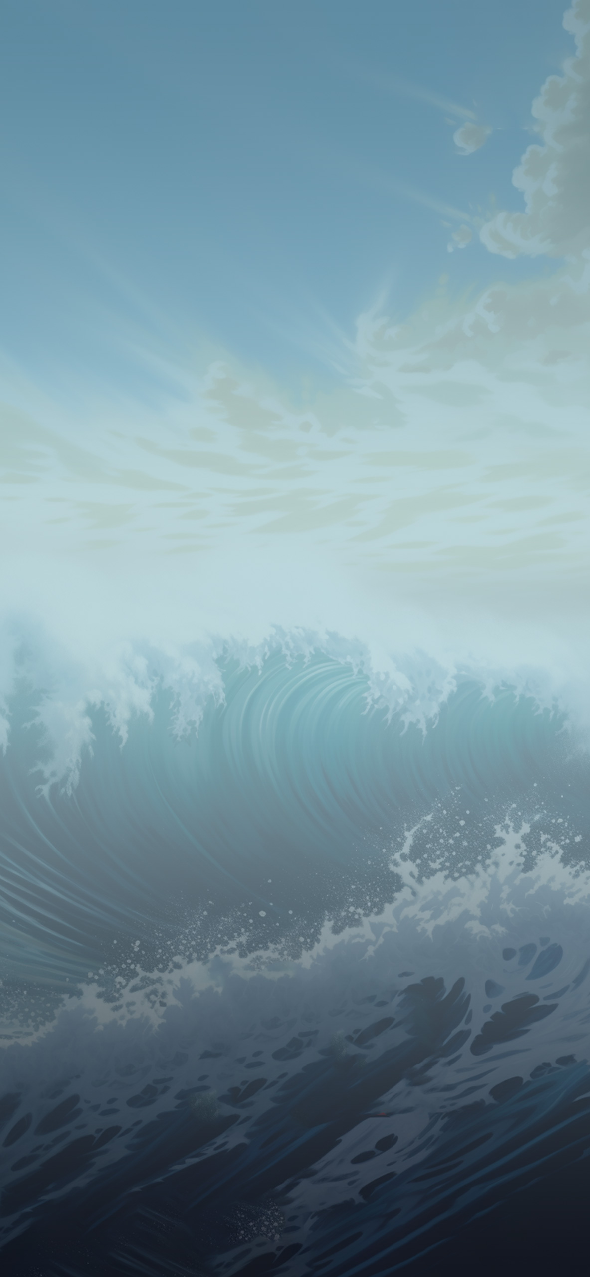 Waves & Clouds Art Wallpaper Wallpaper for iPhone 4k