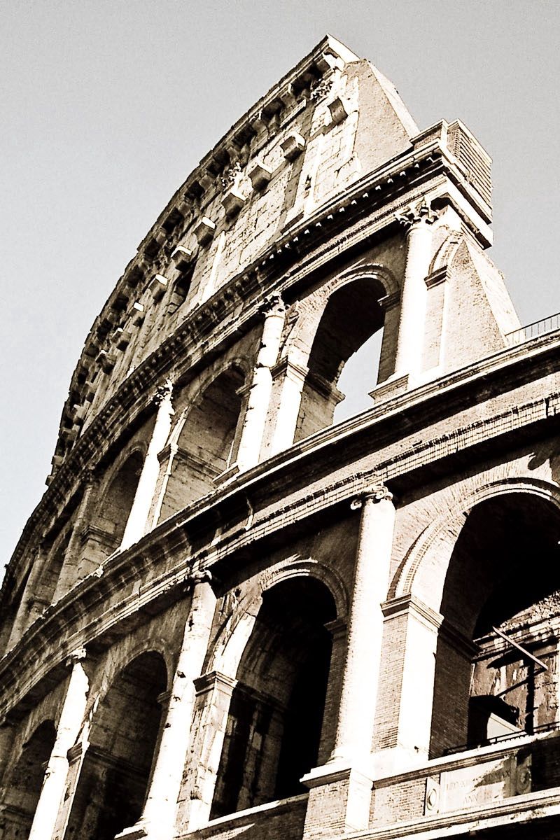 Download Wallpaper 800x1200 Colosseum, Rome, Italy, Black White, Old Iphone 4s 4 For Parallax HD Background