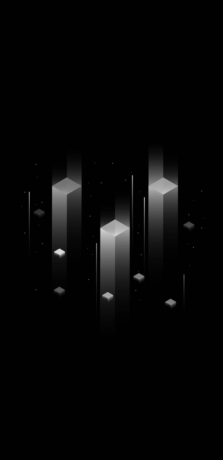 Download 3D Vector Cubes Minimalist Black Phone Wallpaper