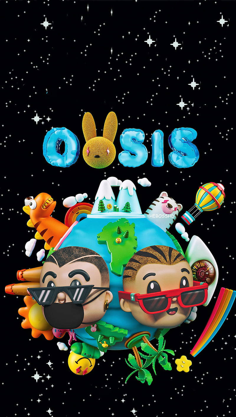 Download J Balvin And Bad Bunny Oasis Wallpaper