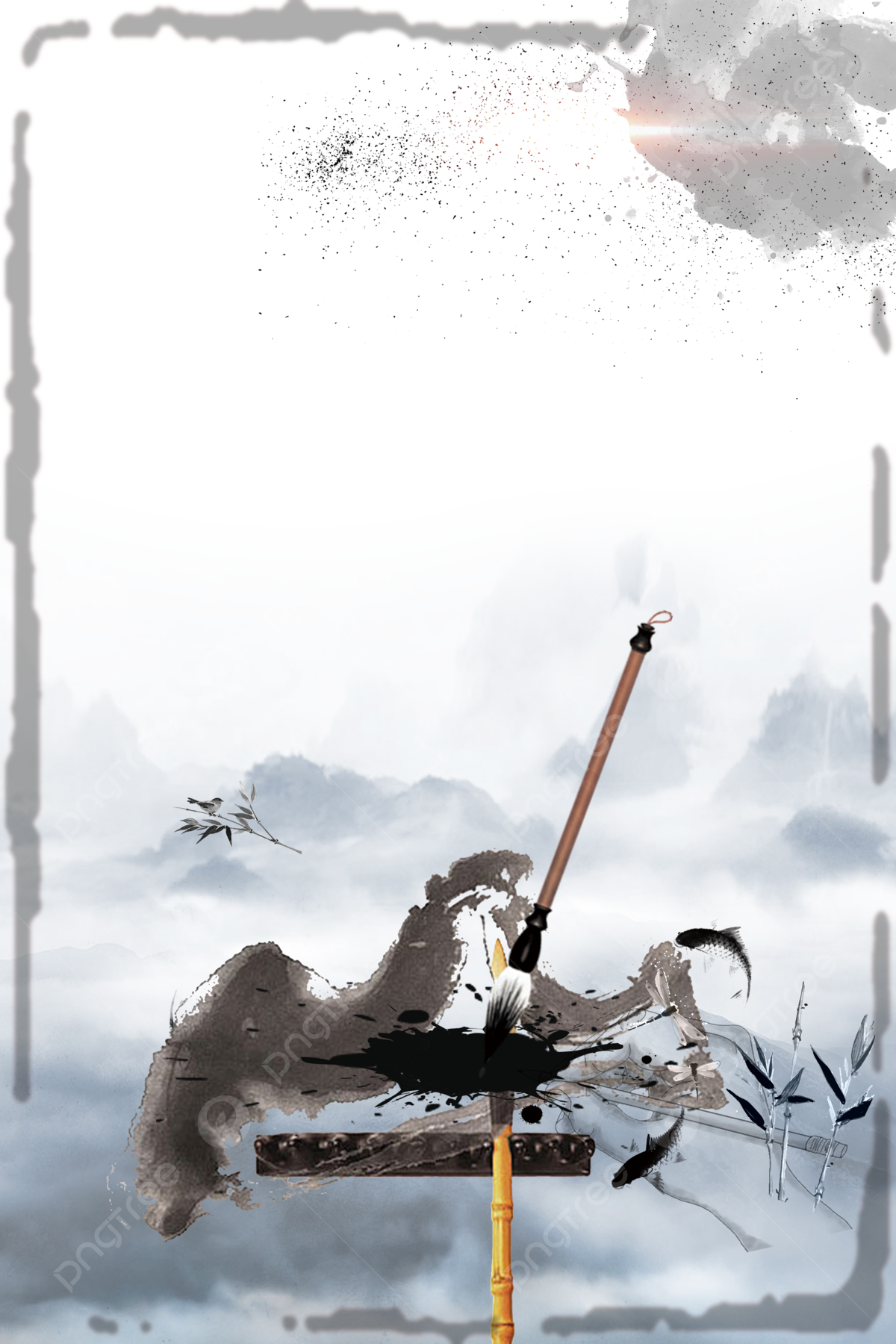 Ancient Calligraphy Culture Chinese Style Poster Background Element Wallpaper Image For Free Download