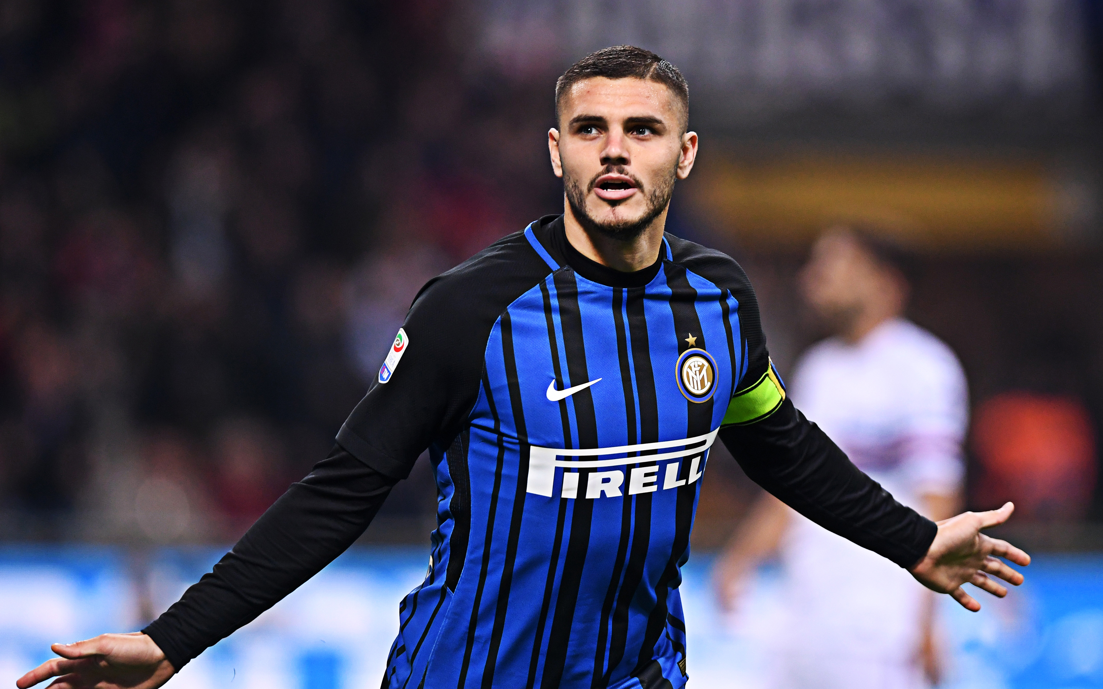 Download wallpaper Mauro Icardi, 4k, Inter Milan FC, soccer star, Internazionale FC, portrait, Argentinian footballer, Serie A, football for desktop with resolution 3840x2400. High Quality HD picture wallpaper