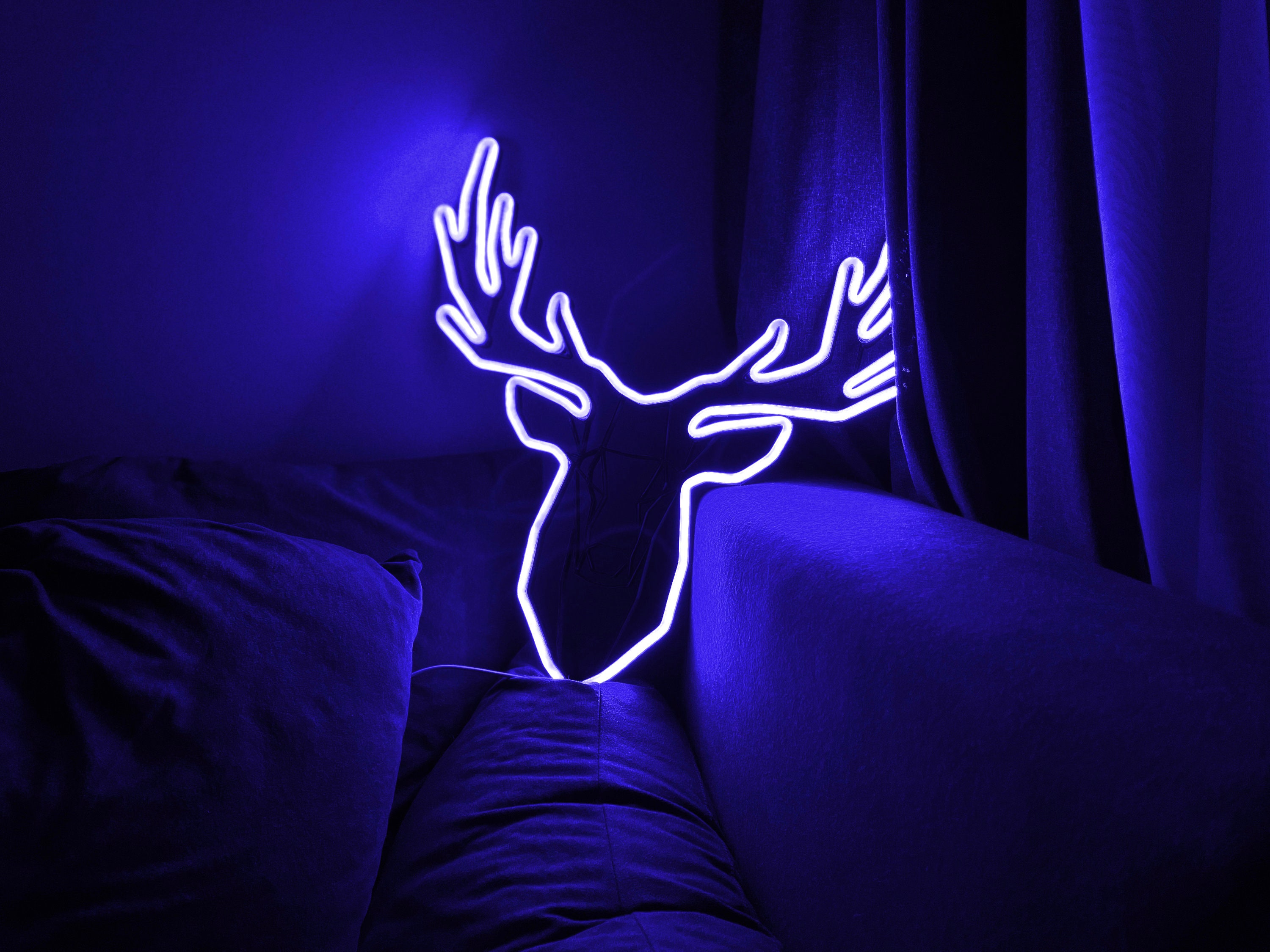 Deer Head Neon Sign Led Deer Hunting Art Light Sign Led Logo