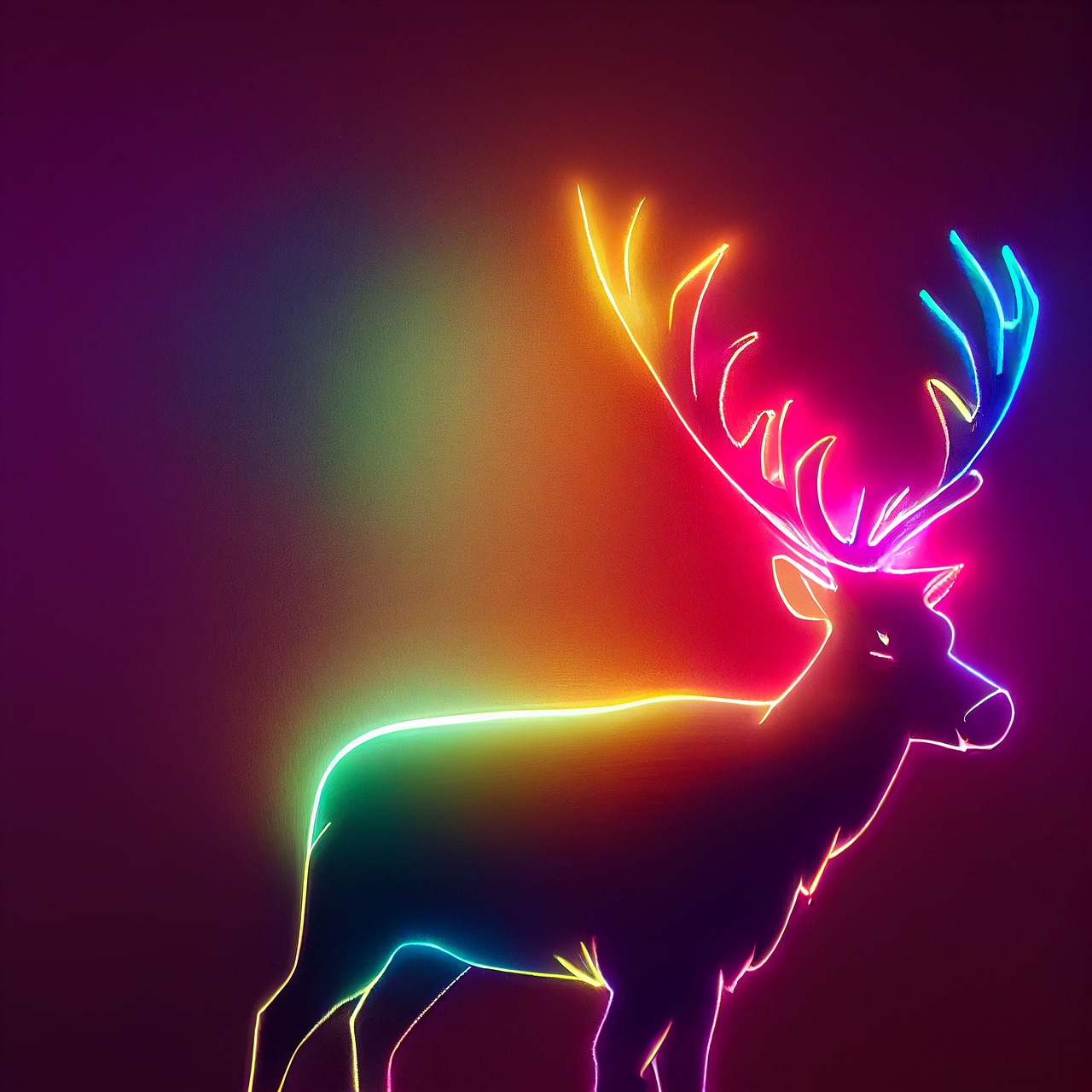 Download Reindeer Christmas Neon Royalty Free Stock Illustration Image