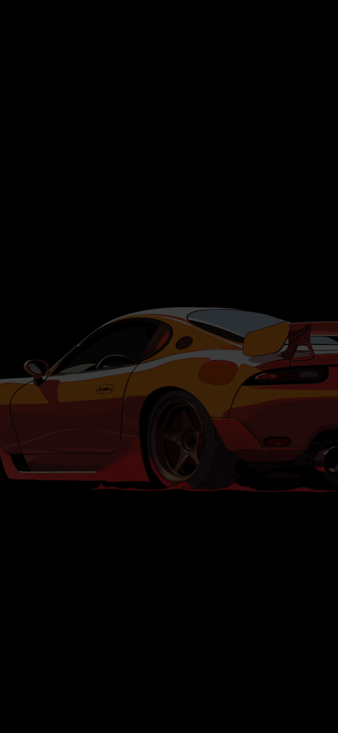 Mazda RX 7 Black Amoled Wallpaper Racing Wallpaper