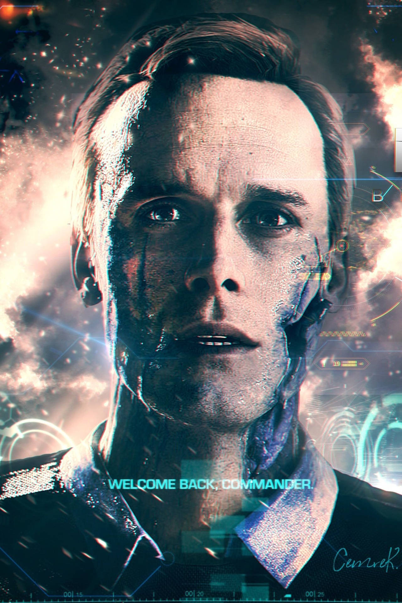 Download Deformed Connors' Face Detroit: Become Human Wallpaper