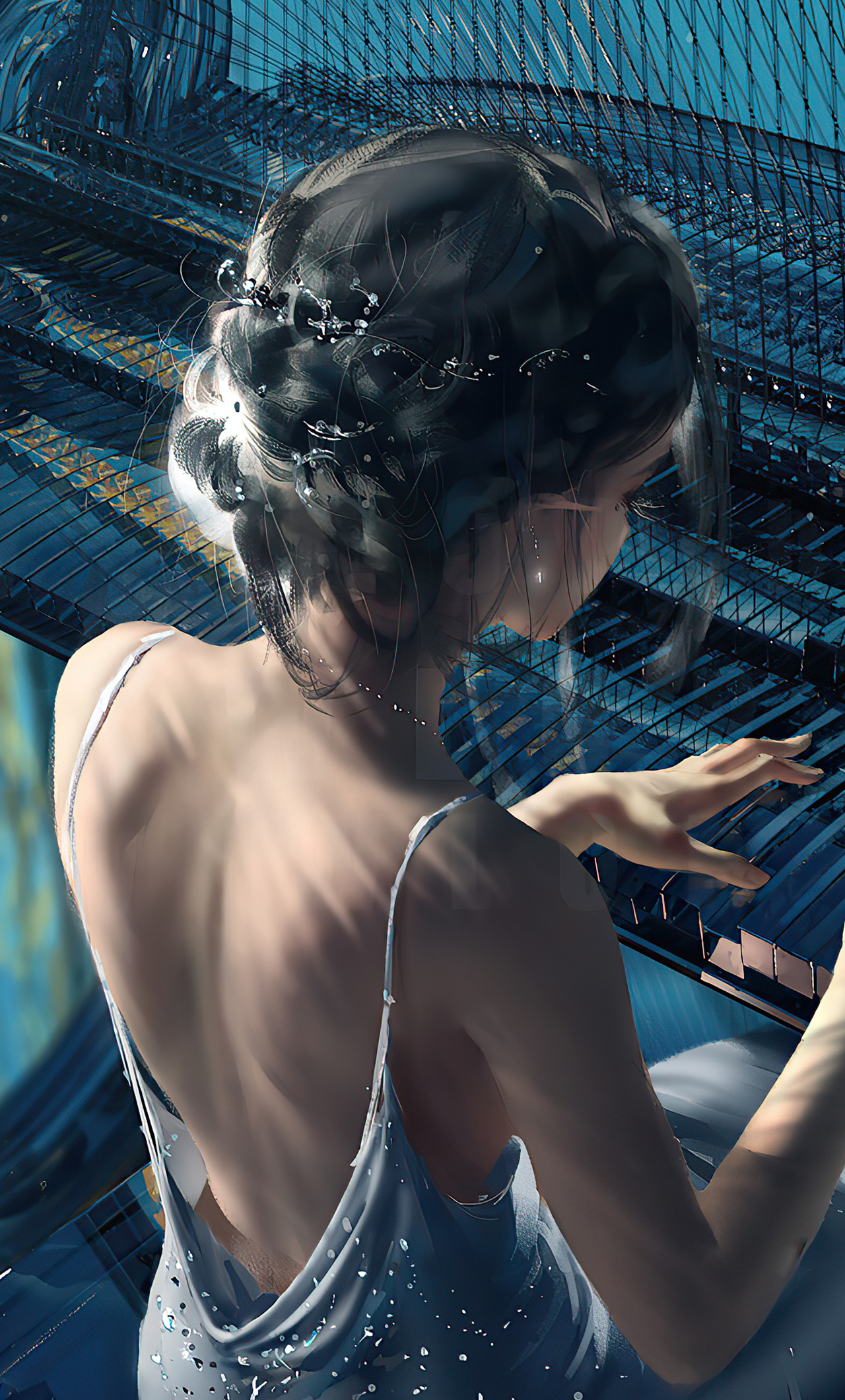 Classic Piano Girl Wlop 5k iPhone HD 4k Wallpaper, Image, Background, Photo and Picture