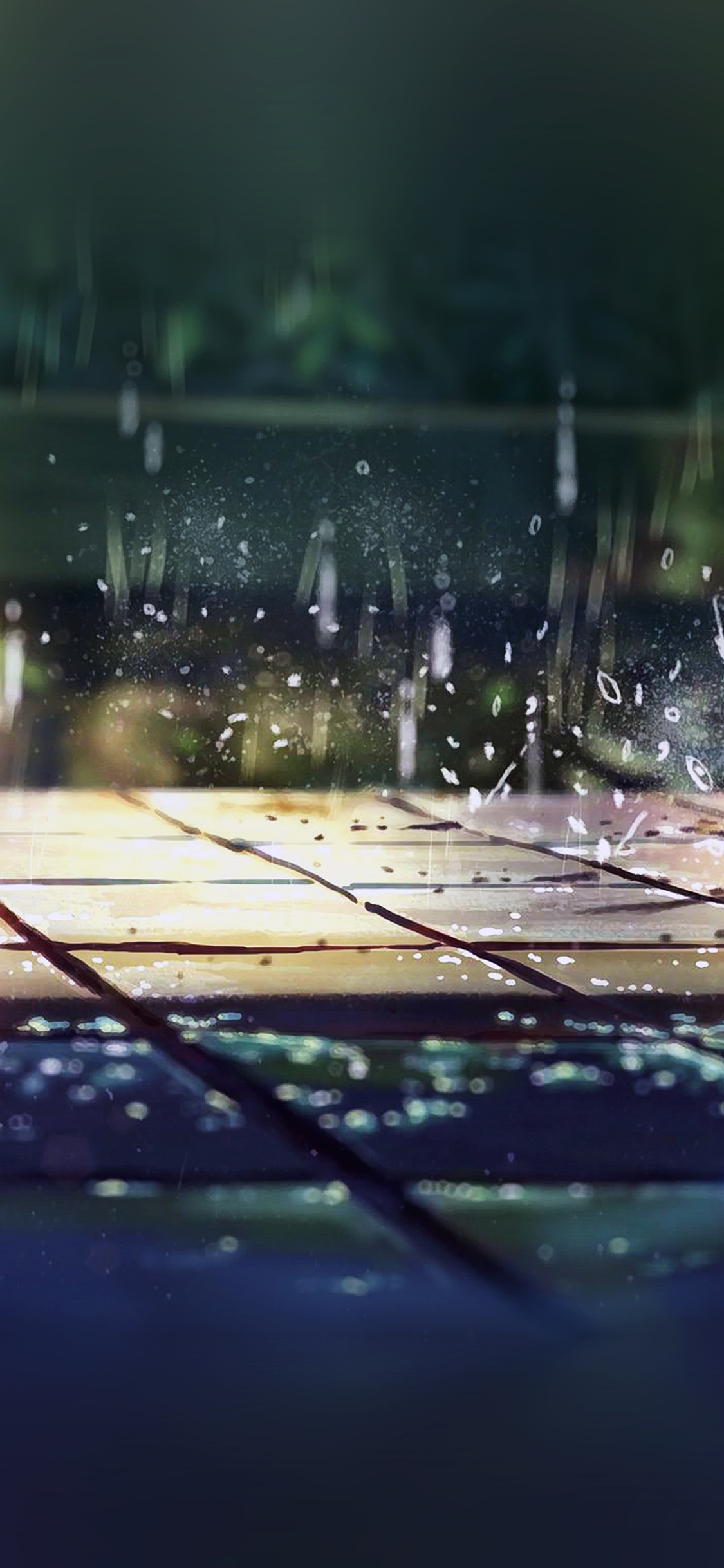 iPhone X wallpaper. rainning illustration anime art nature flare