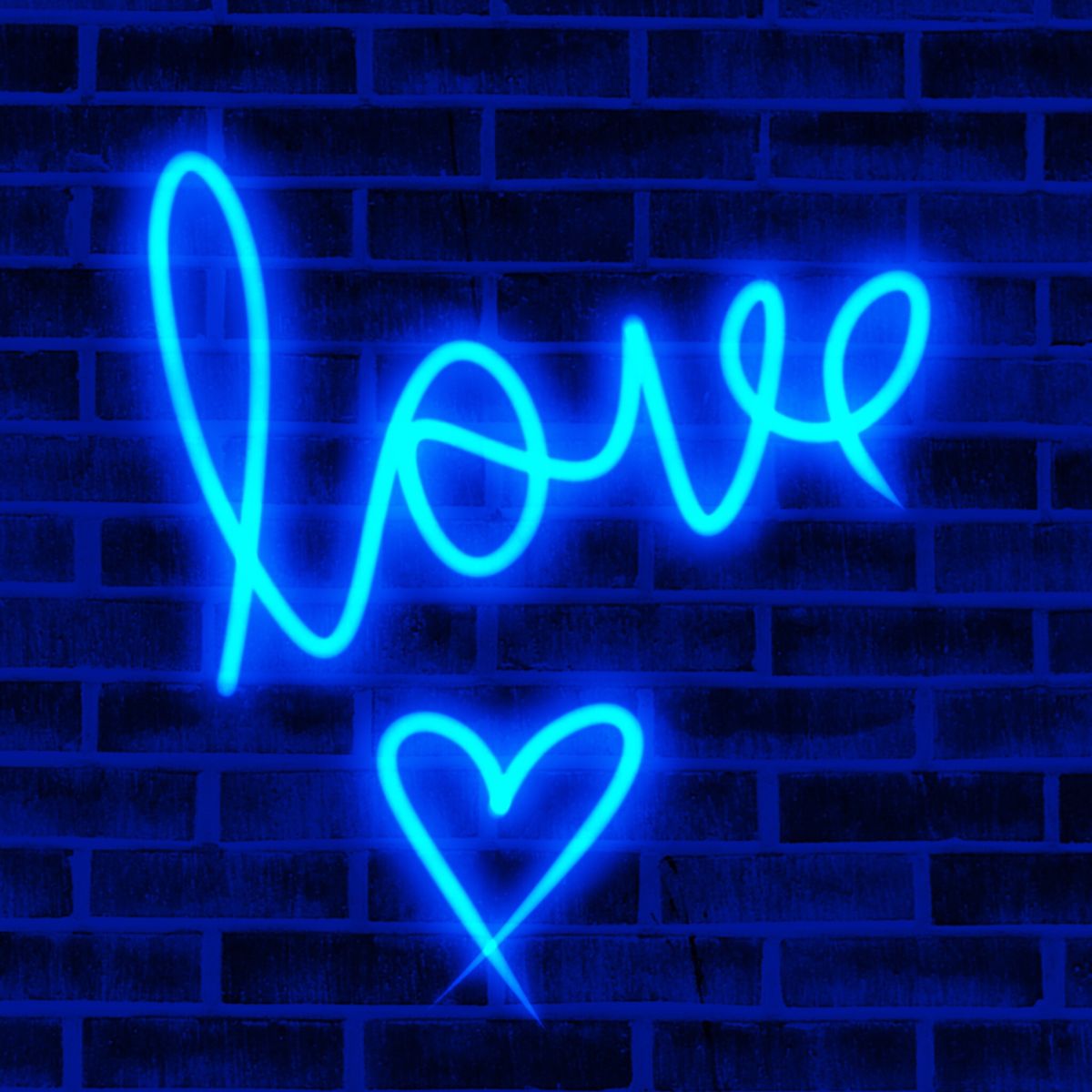 Blue aesthetic glowing love heart. Blue neon lights, Neon signs, Light blue aesthetic
